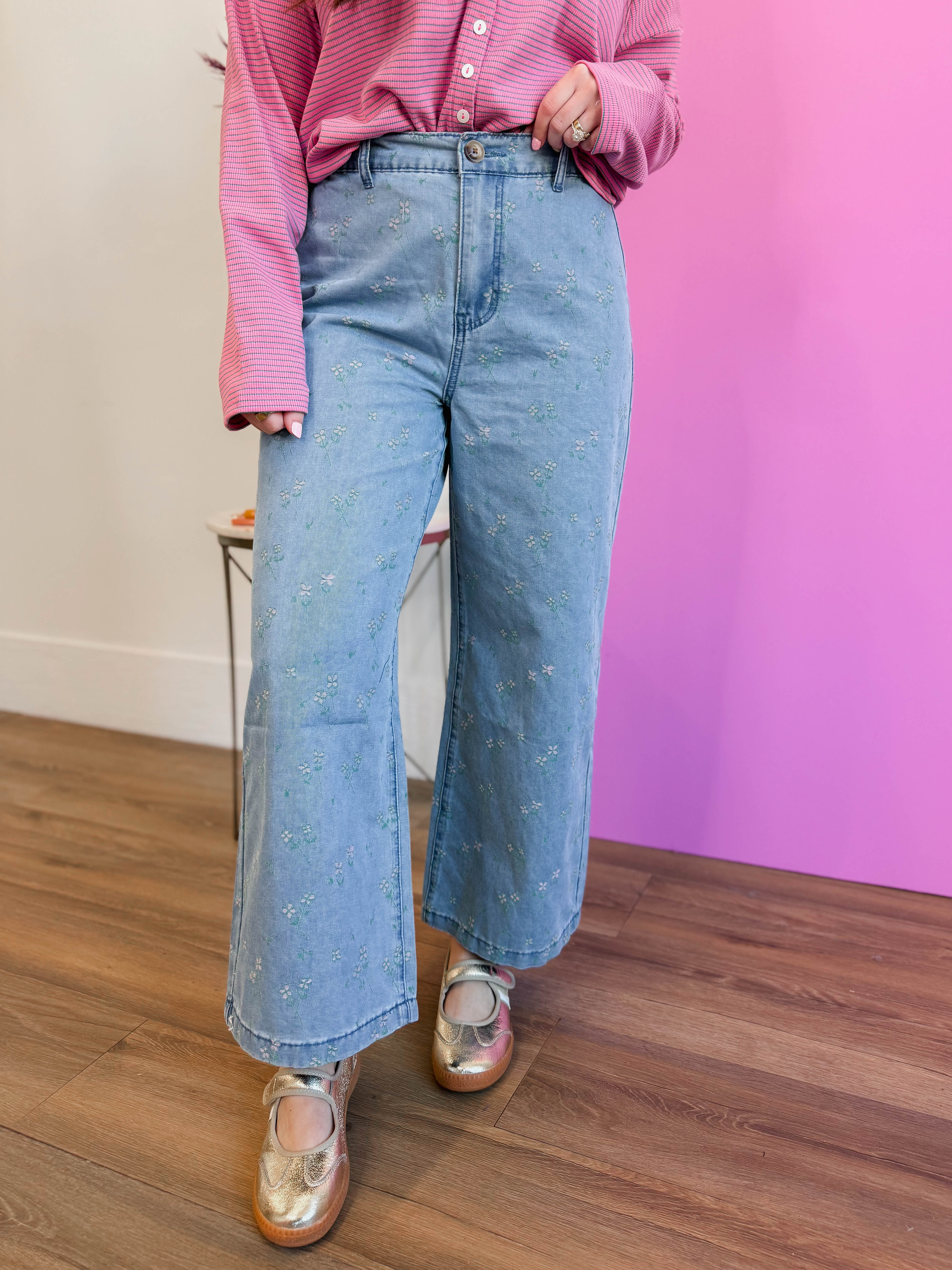 Petal Pop Denim Pants - Image 4