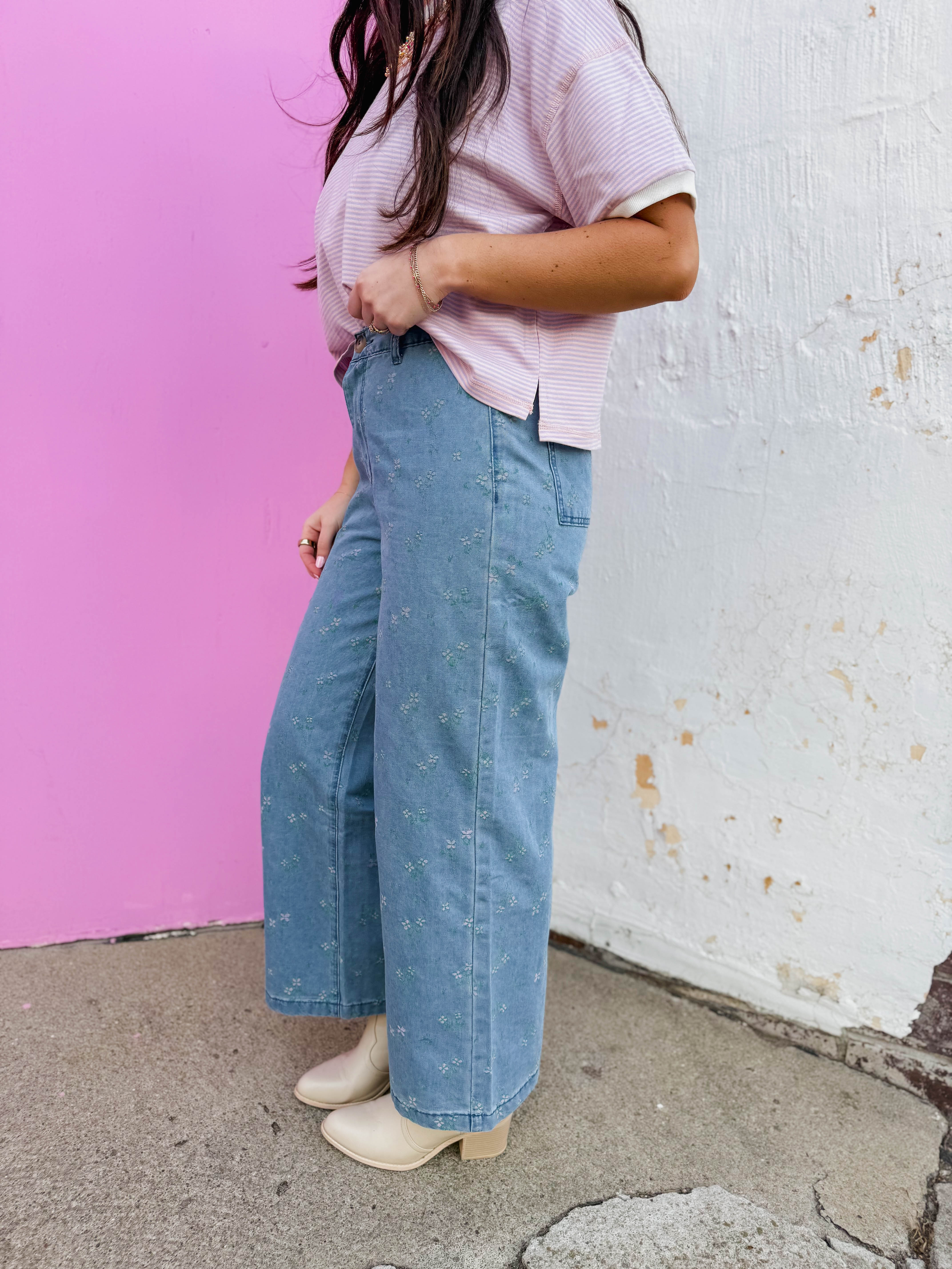 Petal Pop Denim Pants - Image 9