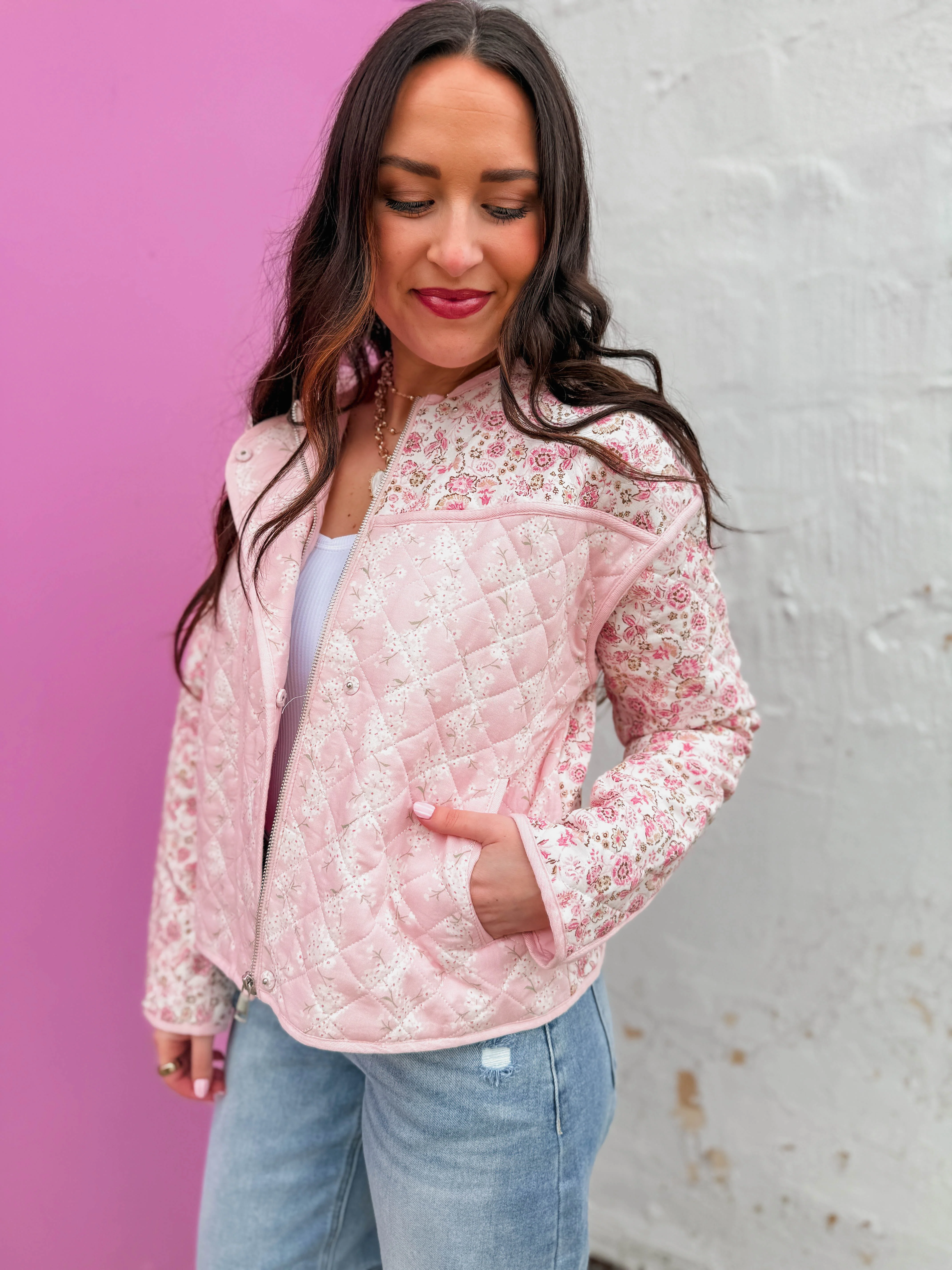 Pink Petals Quilted Jacket - Image 8