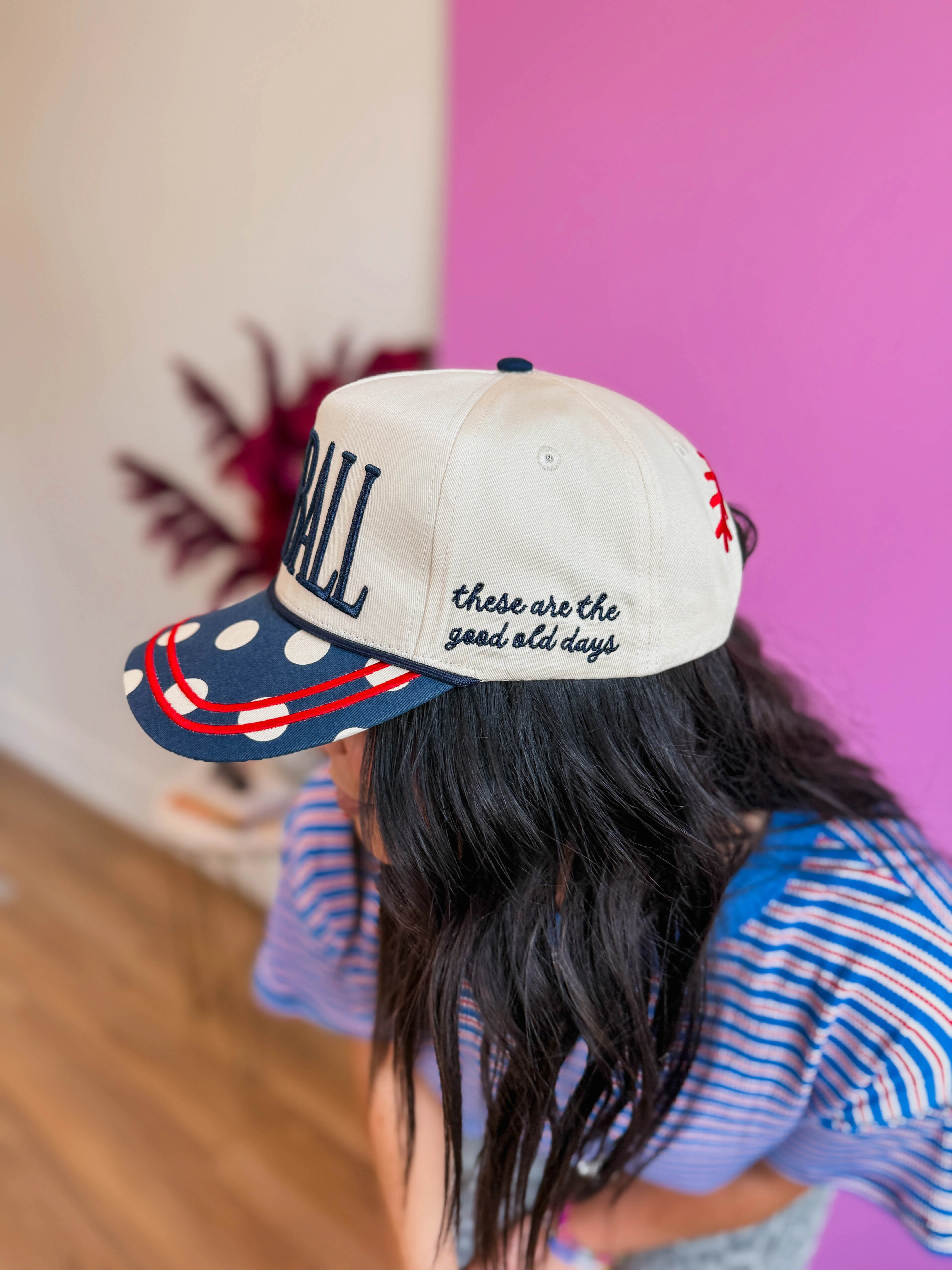 Polka Dot Baseball Trucker Hat - Image 5