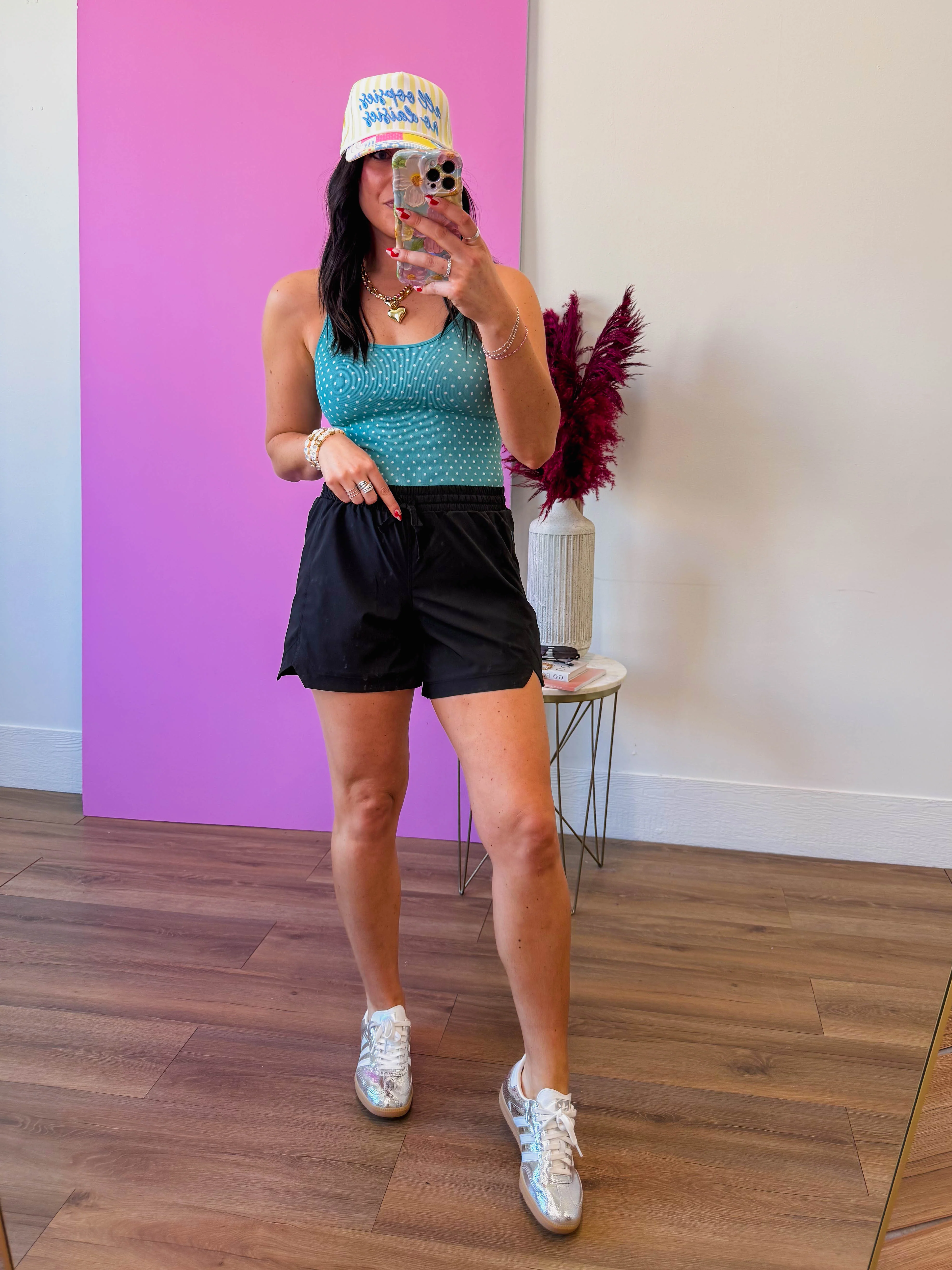 Polka Dot Cami-Dusty Teal - Image 7