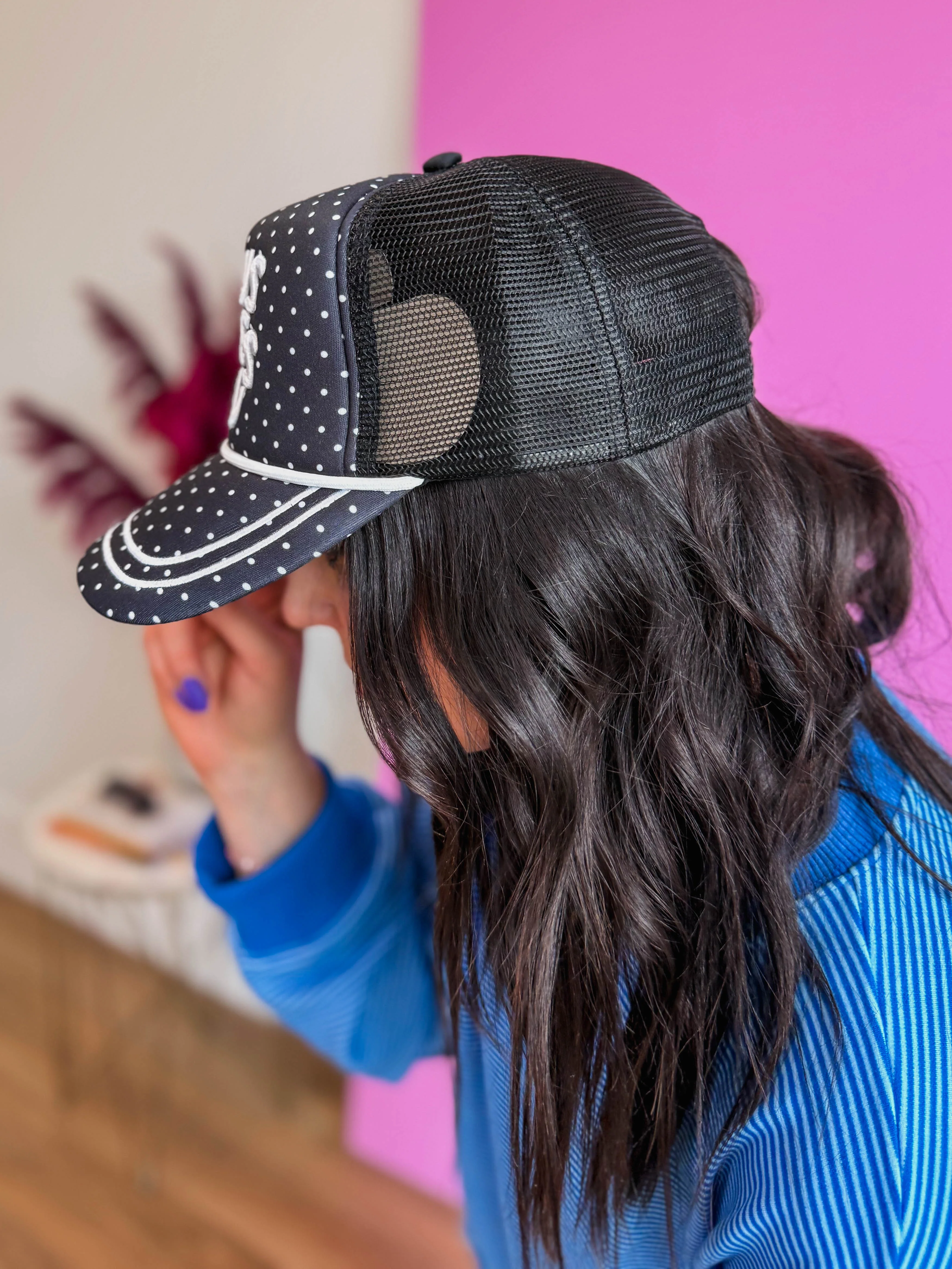 Polka Dot Jesus Loves You Smiley Hat - Image 4