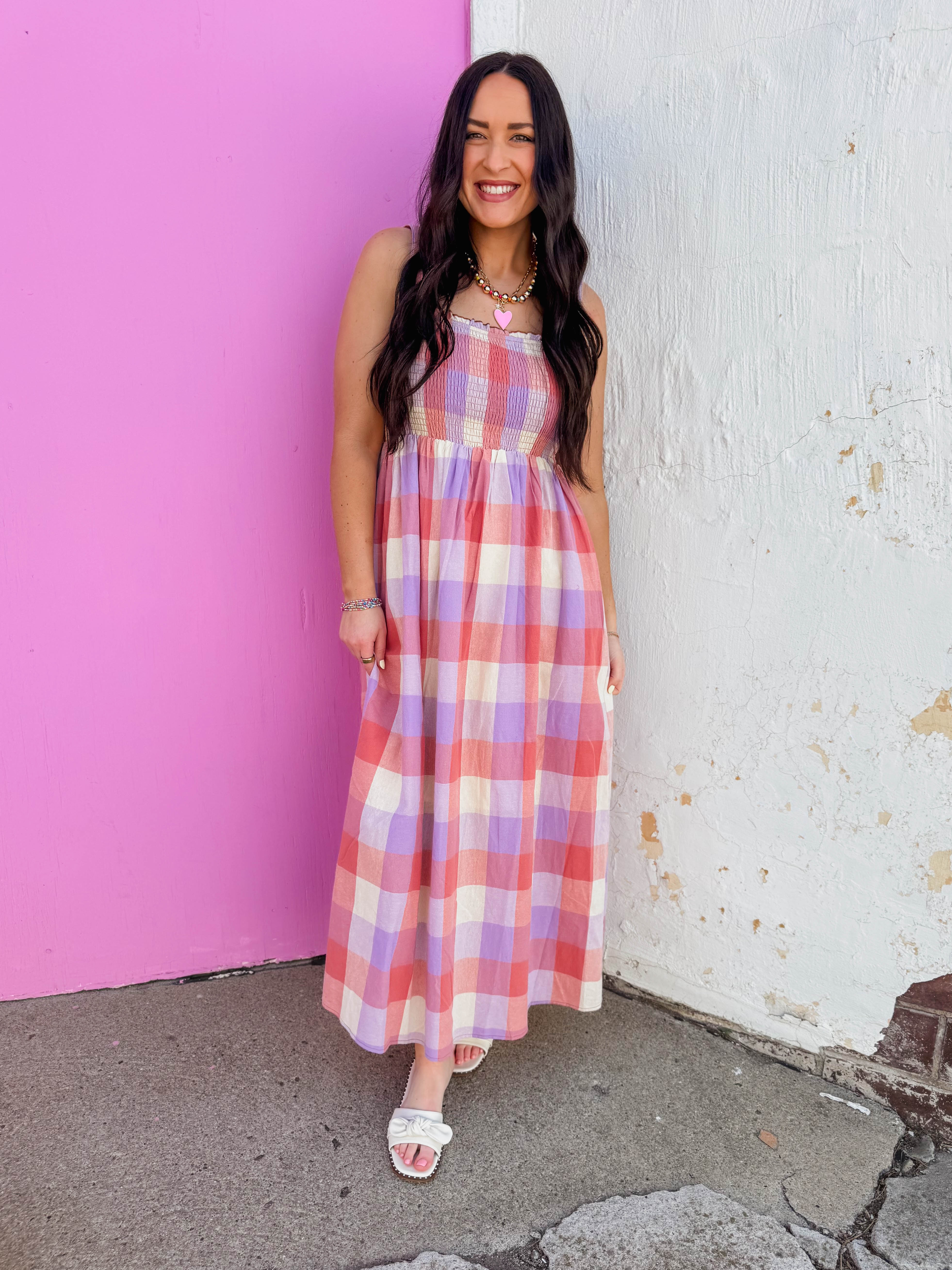 Pretty In Plaid Midi Dress