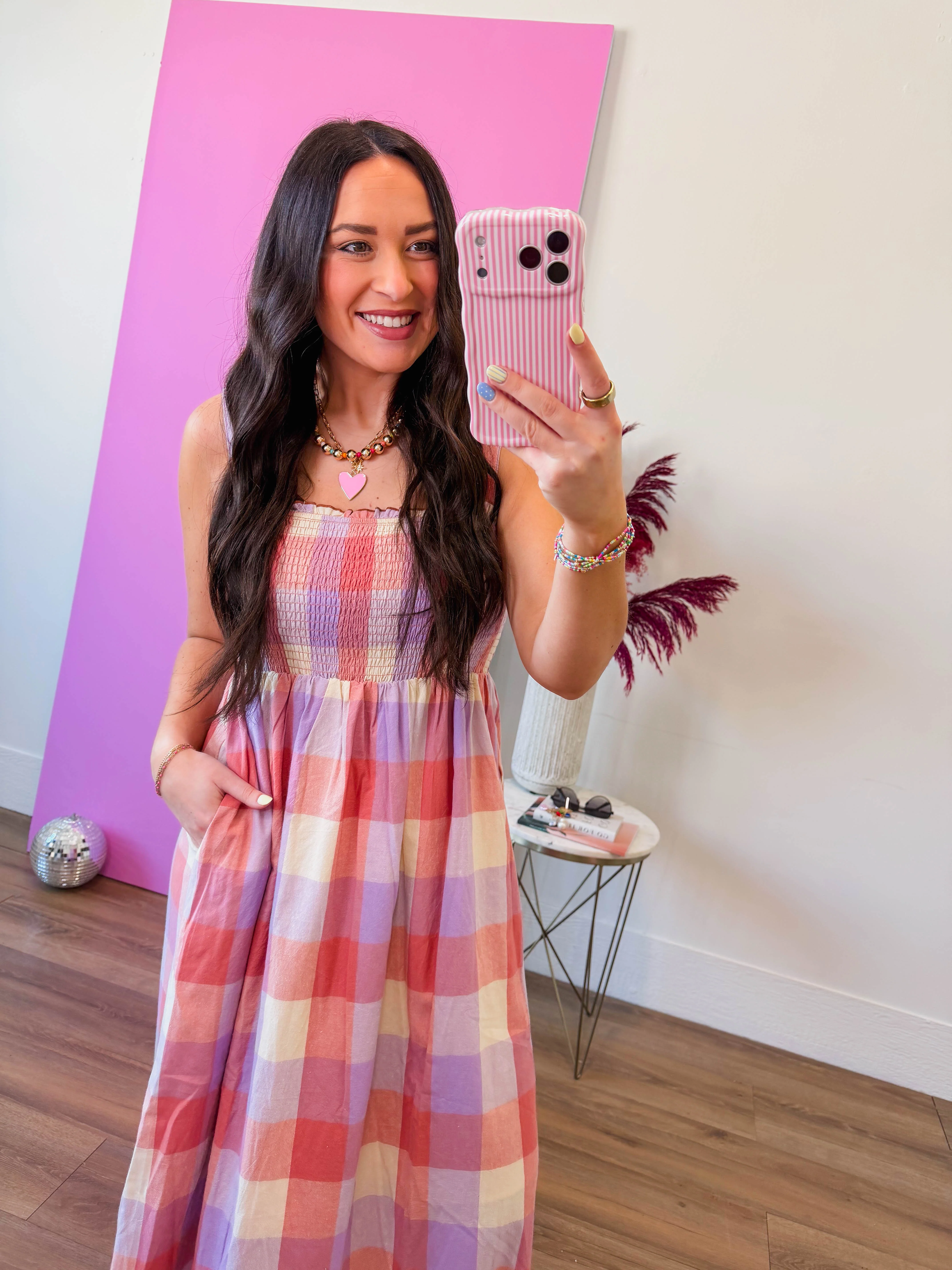 Pretty In Plaid Midi Dress - Image 5
