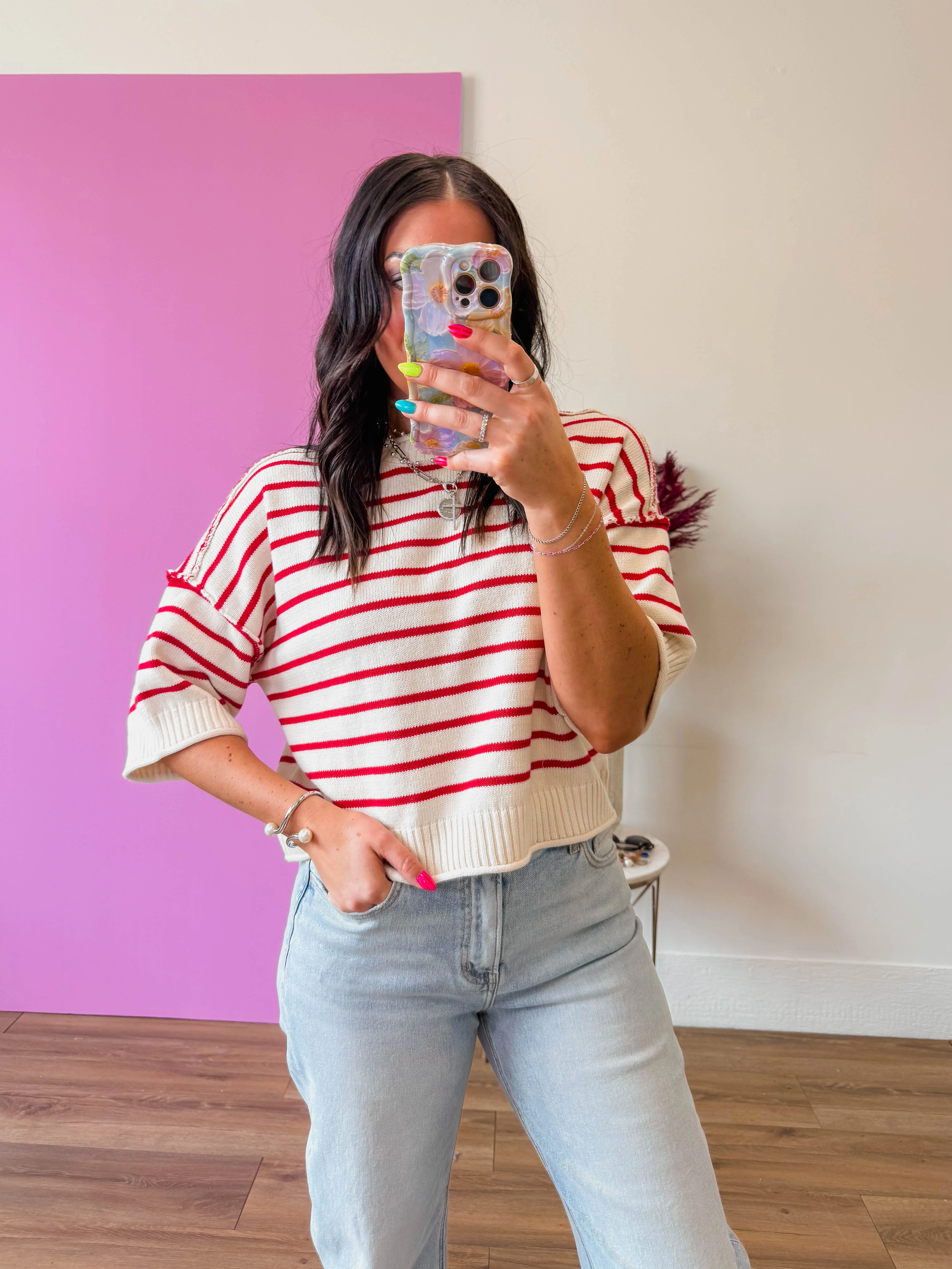 Lexa Striped Knit Top - Image 3
