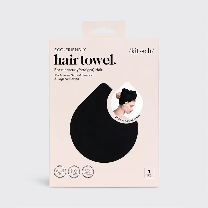 Quick Dry Hair Towel-Eco Black - Image 5
