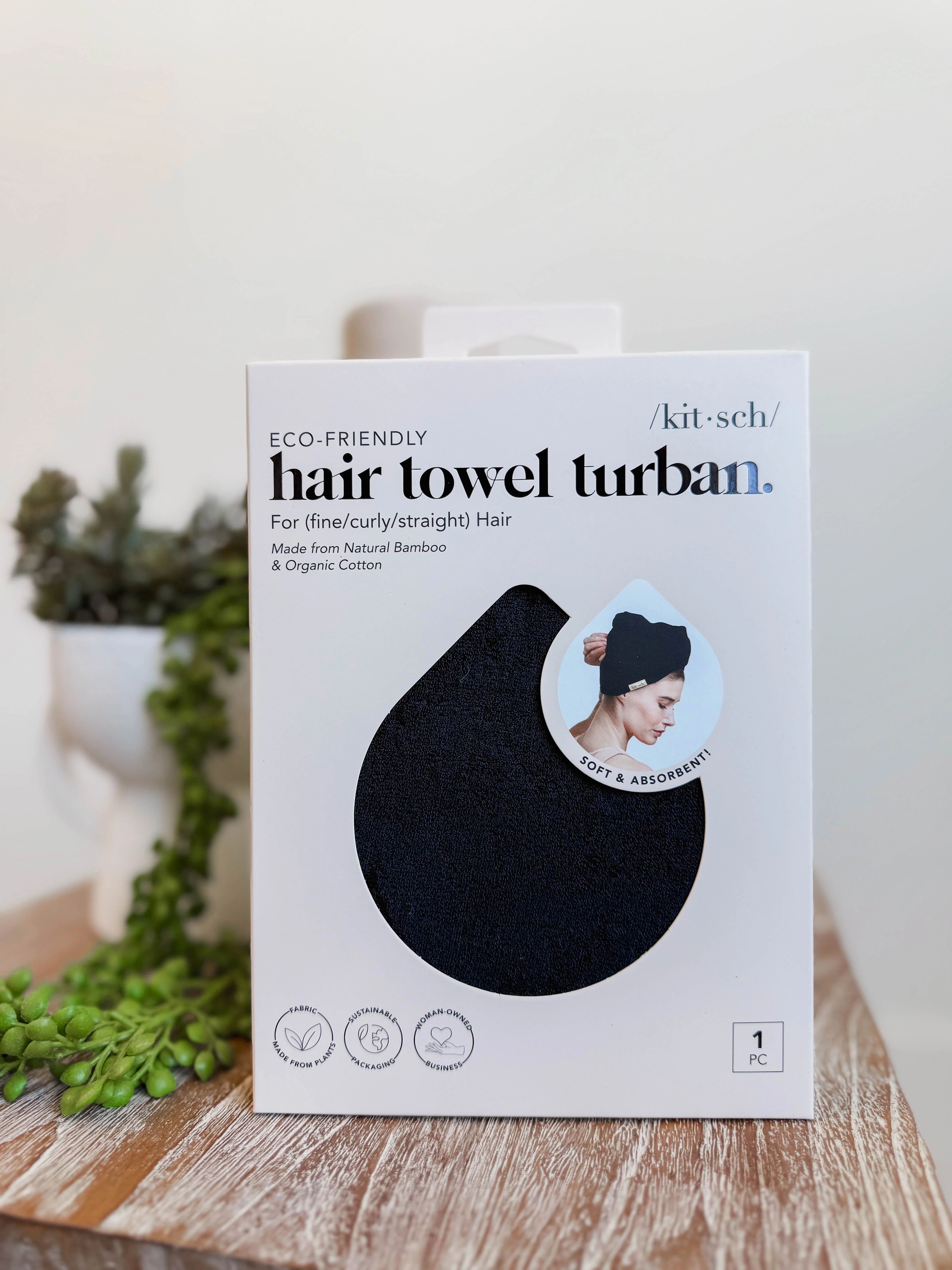 Quick Dry Hair Towel-Eco Black - Image 7
