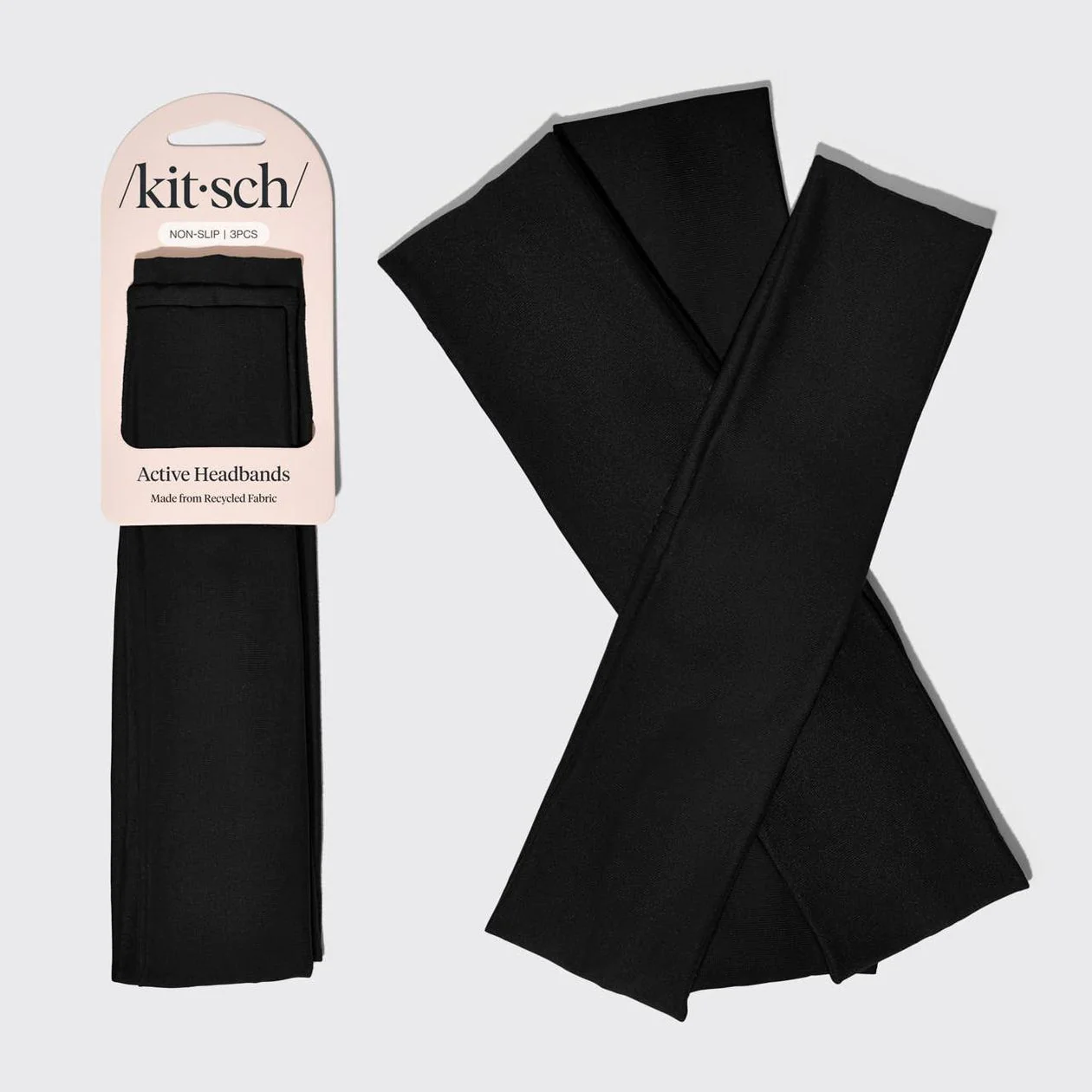 Recycled Active Headbands 3pc Set - Black