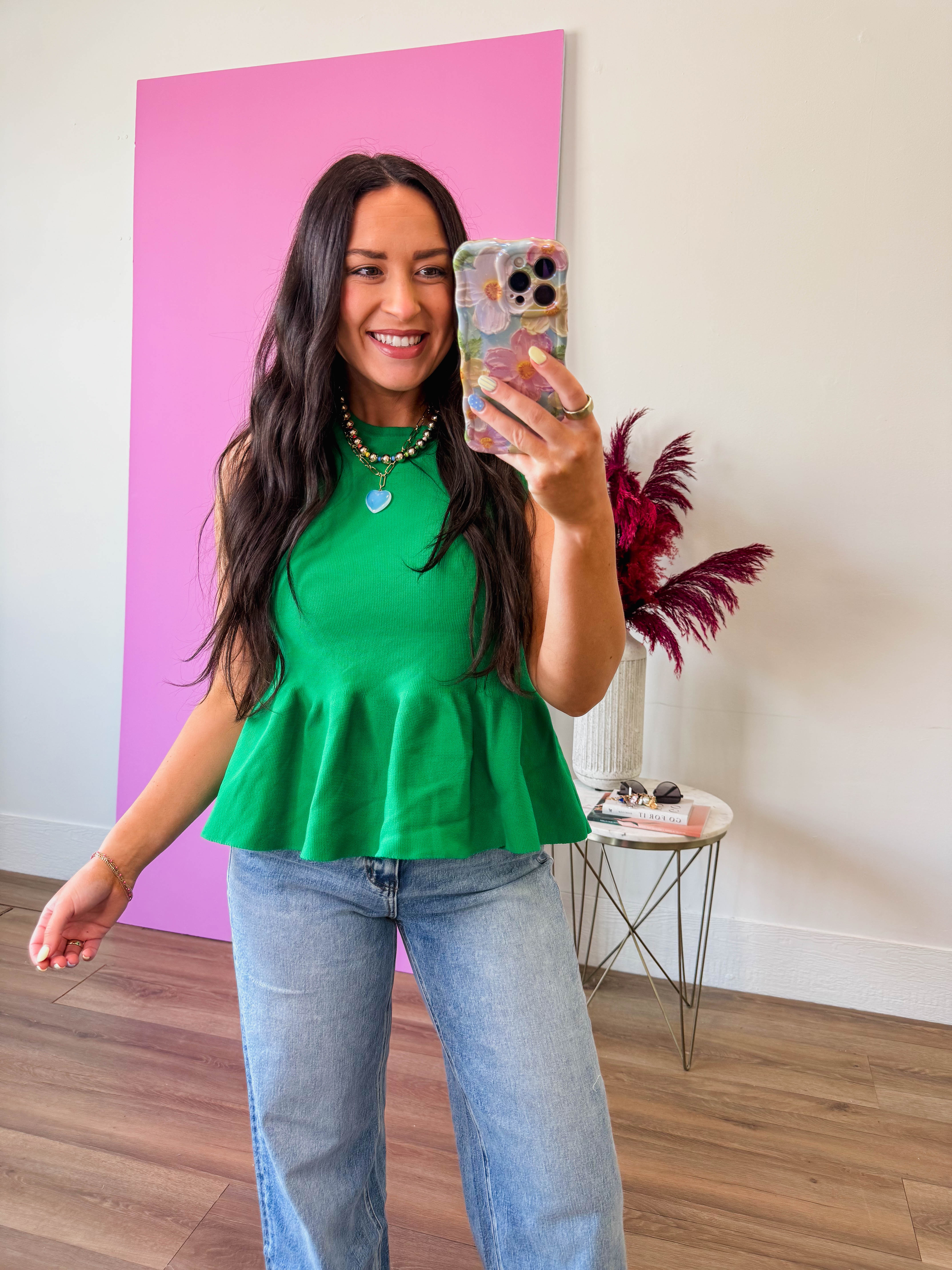 Sadie Knit Tank-Green - Image 3