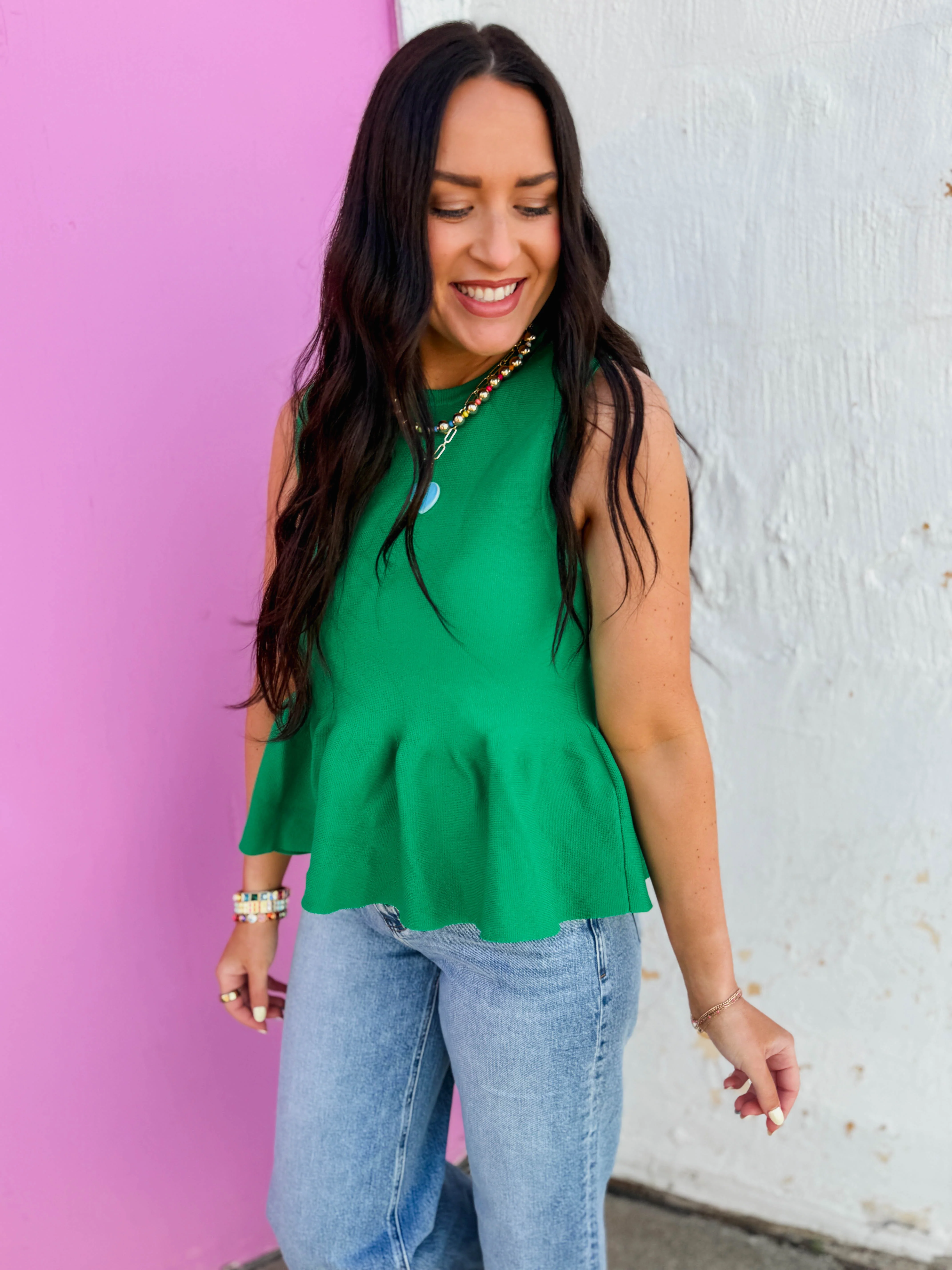 Sadie Knit Tank-Green - Image 5