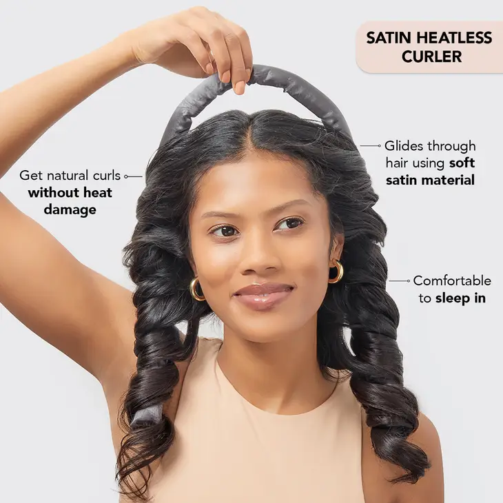 Satin Heatless Curling Set-Charcoal - Image 4