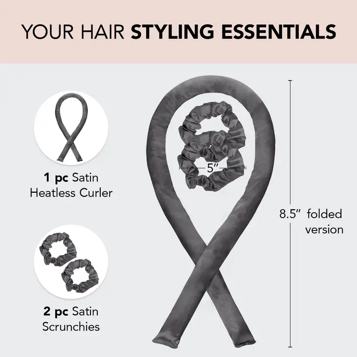 Satin Heatless Curling Set-Charcoal - Image 5