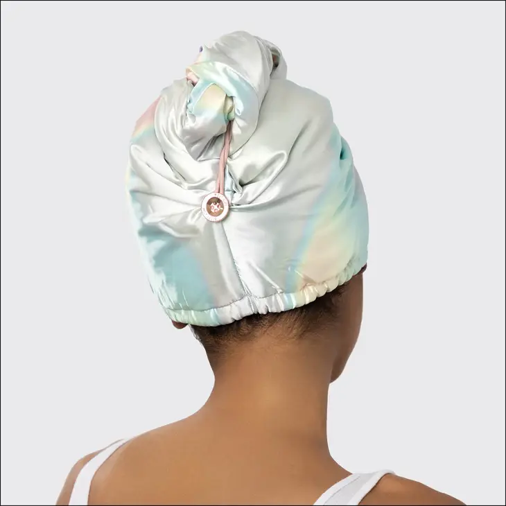 Satin-Wrapped Hair Towel-Aura - Image 6