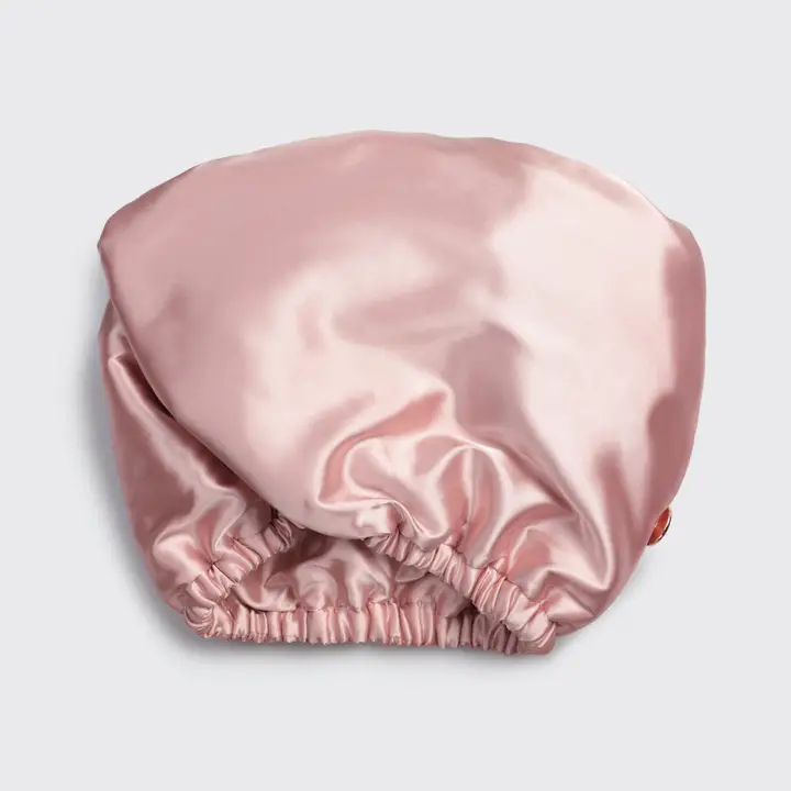 Satin-Wrapped Hair Towel - Blush - Image 3