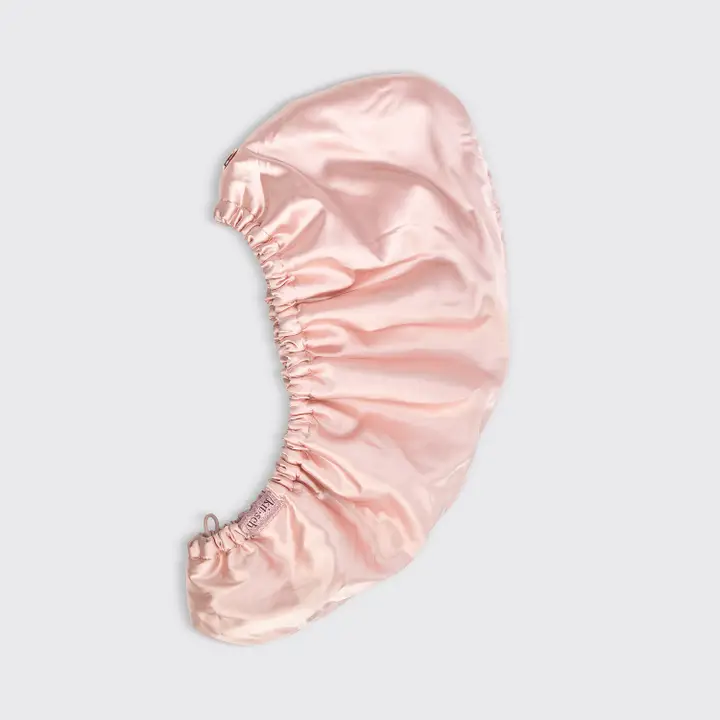 Satin-Wrapped Hair Towel - Blush - Image 5