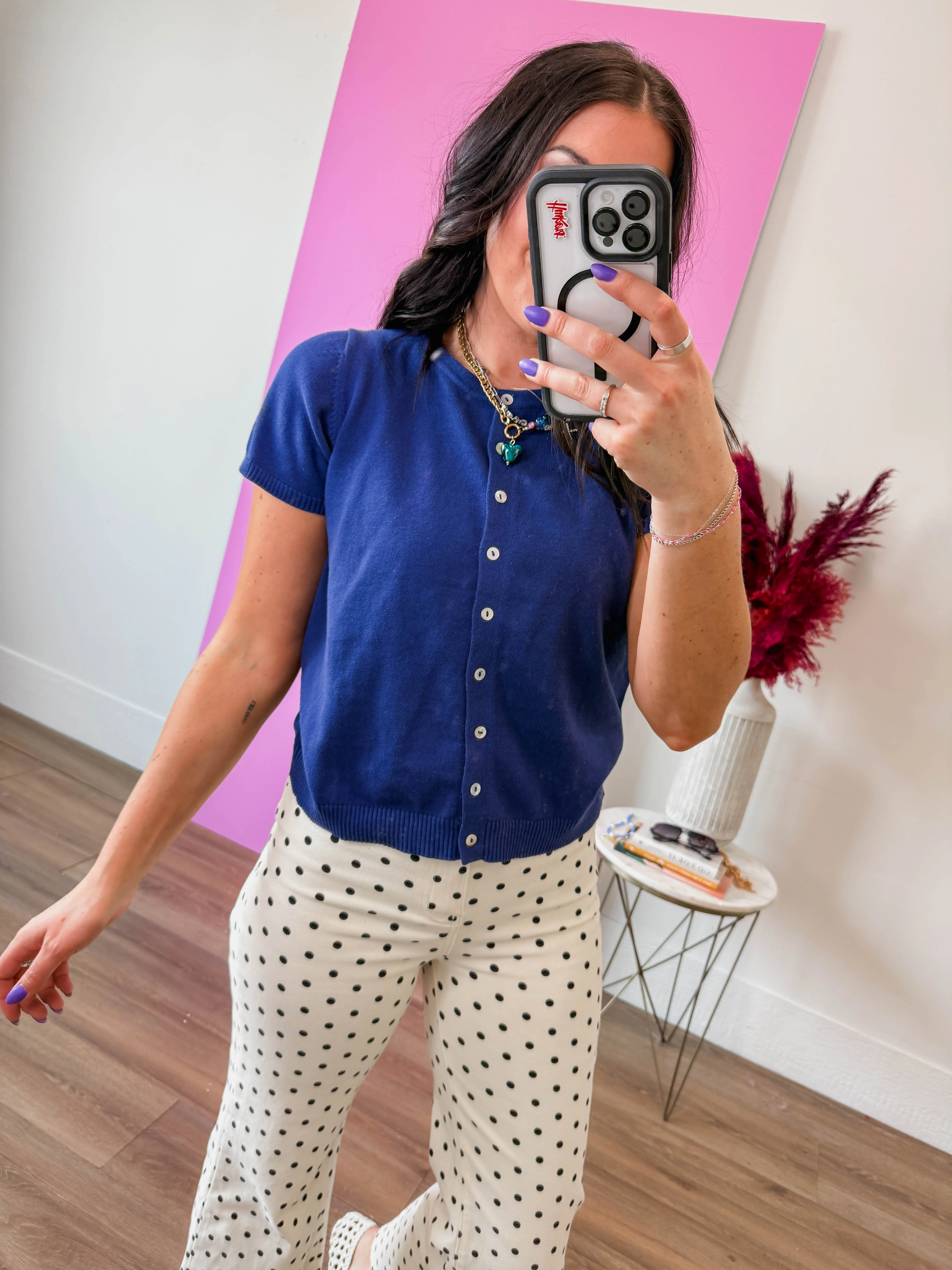 Shay Knit Top-Navy - Image 11