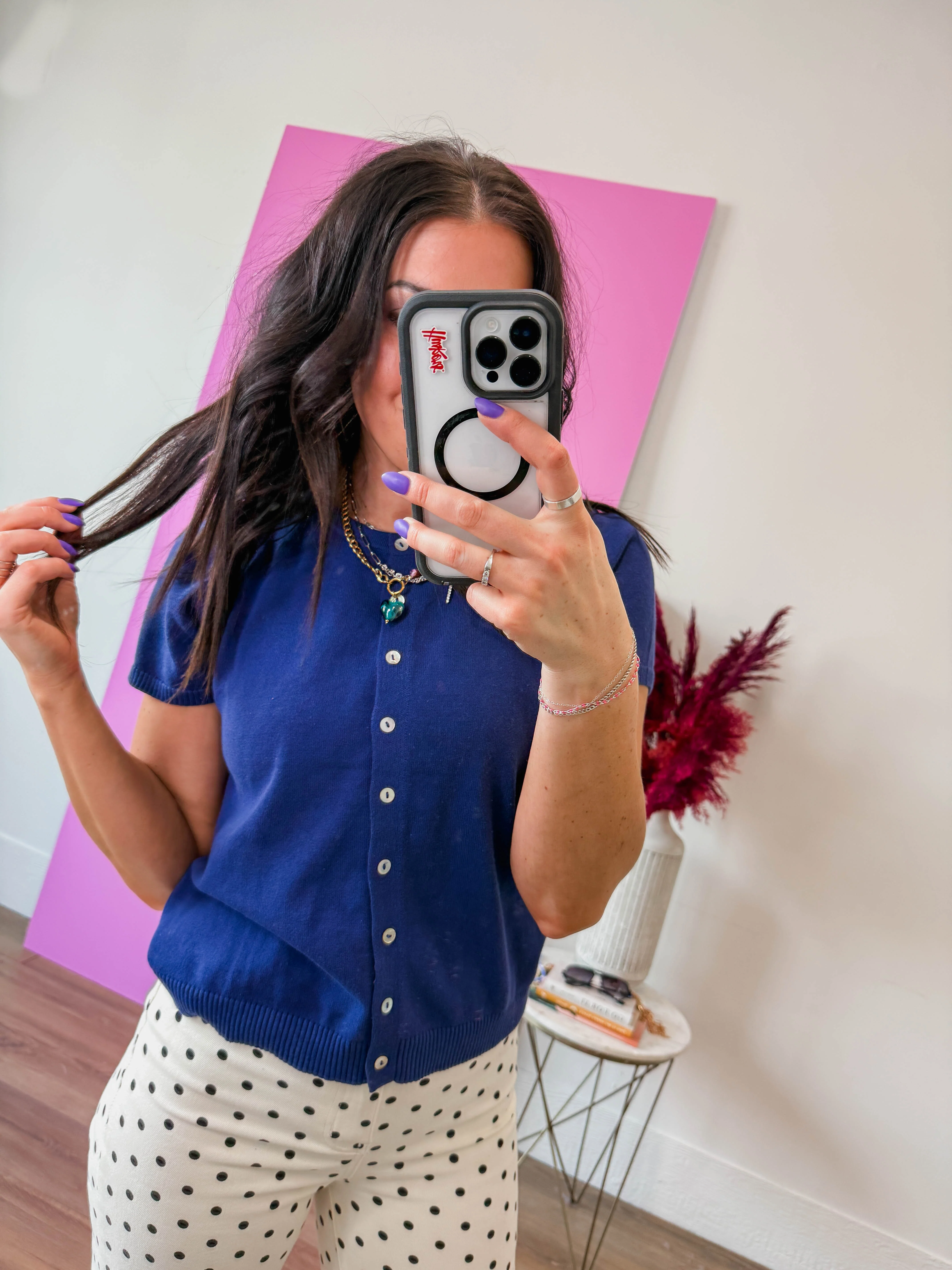 Shay Knit Top-Navy - Image 8