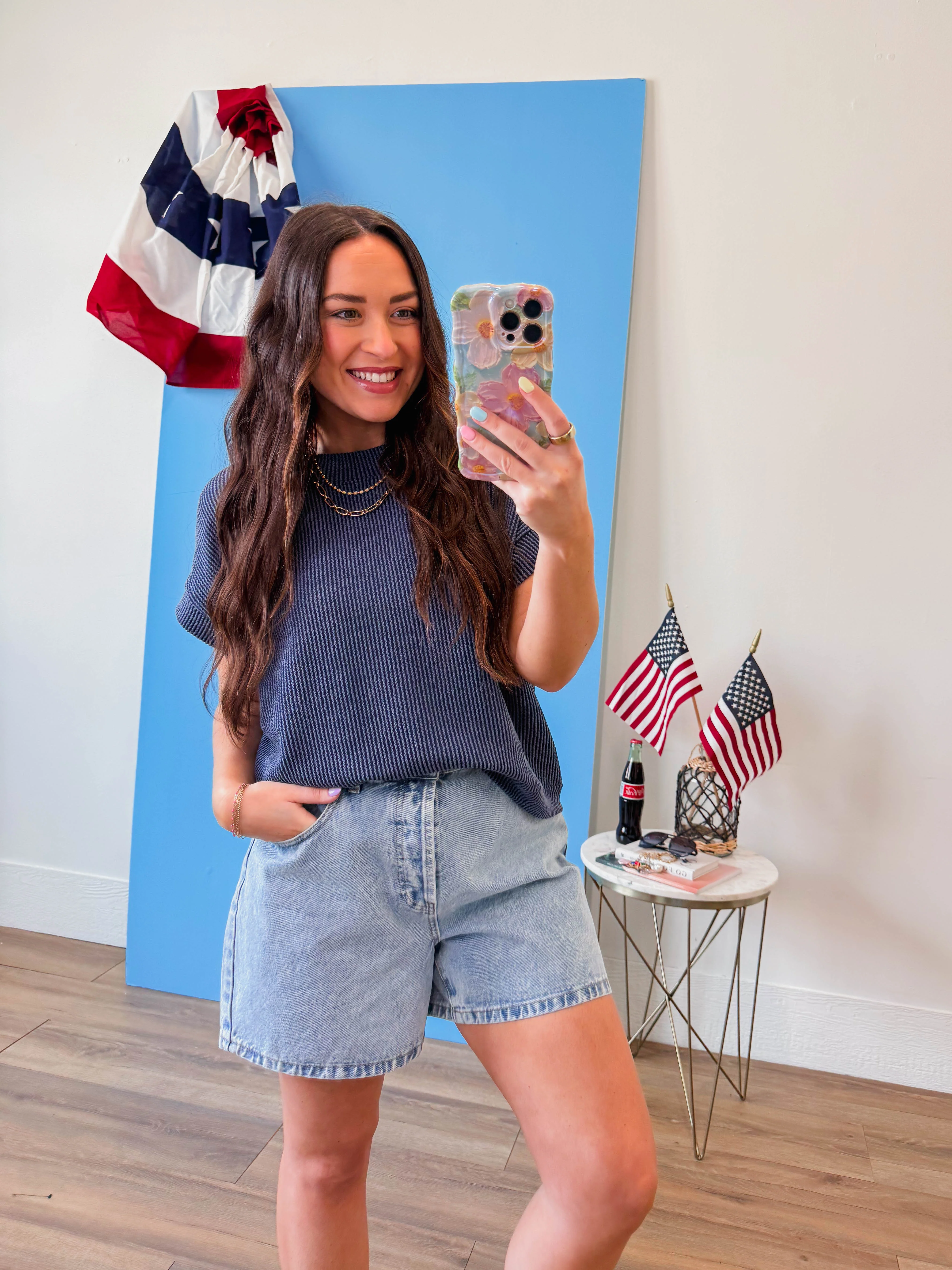 Simple Days Corded Top-Navy - Image 16