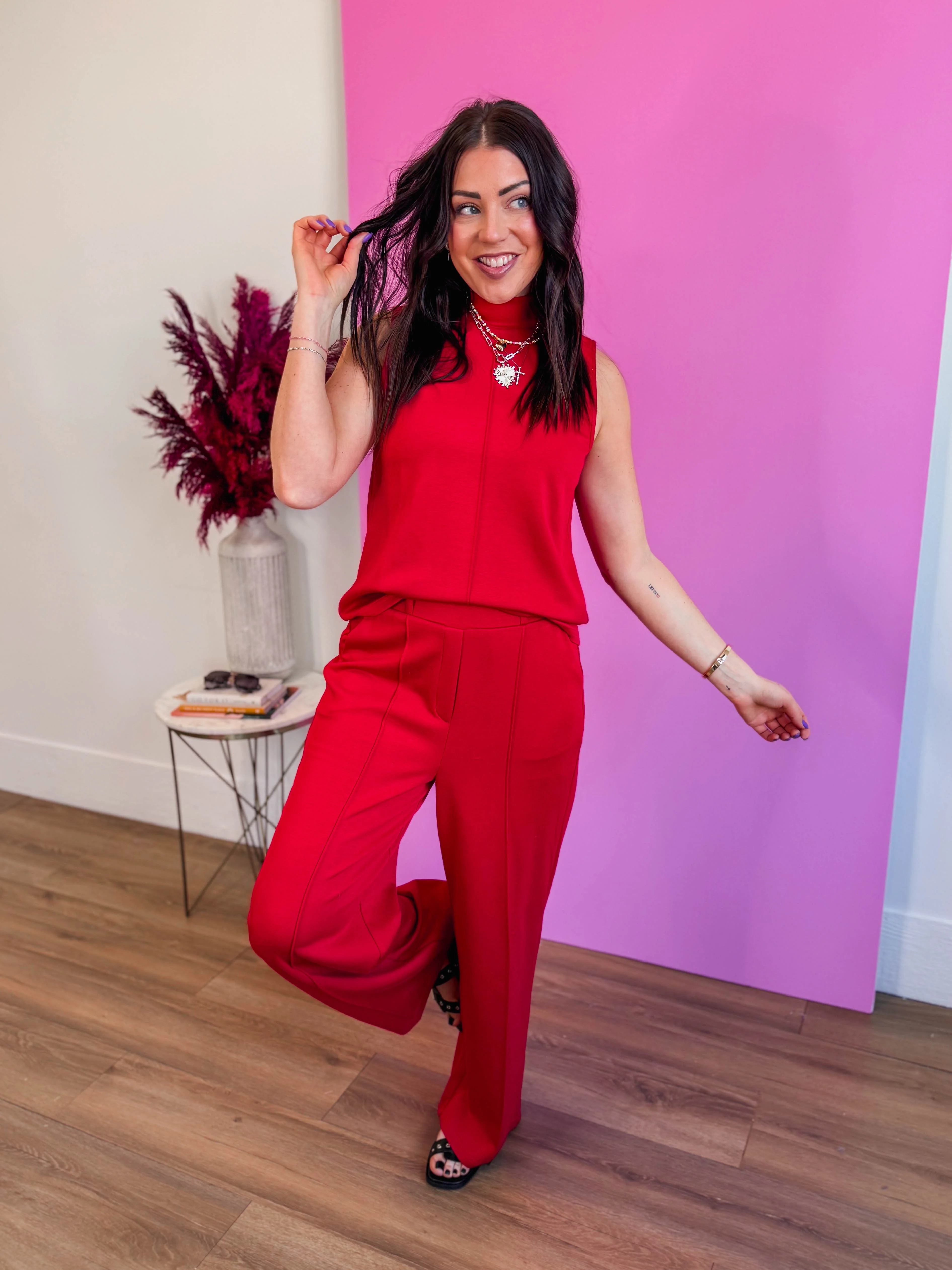Simply Chic Trousers-Red - Image 12