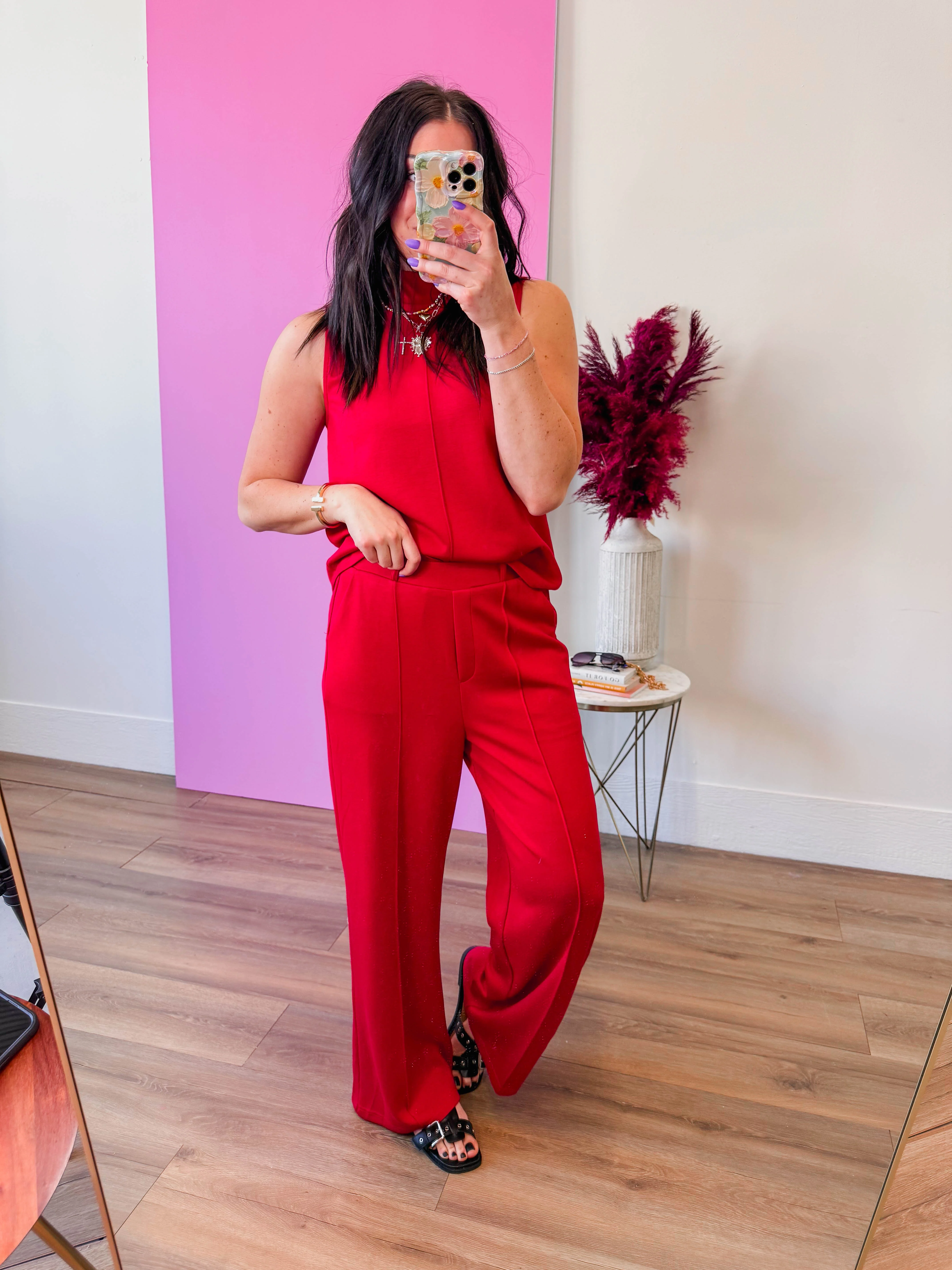 Simply Chic Trousers-Red - Image 7