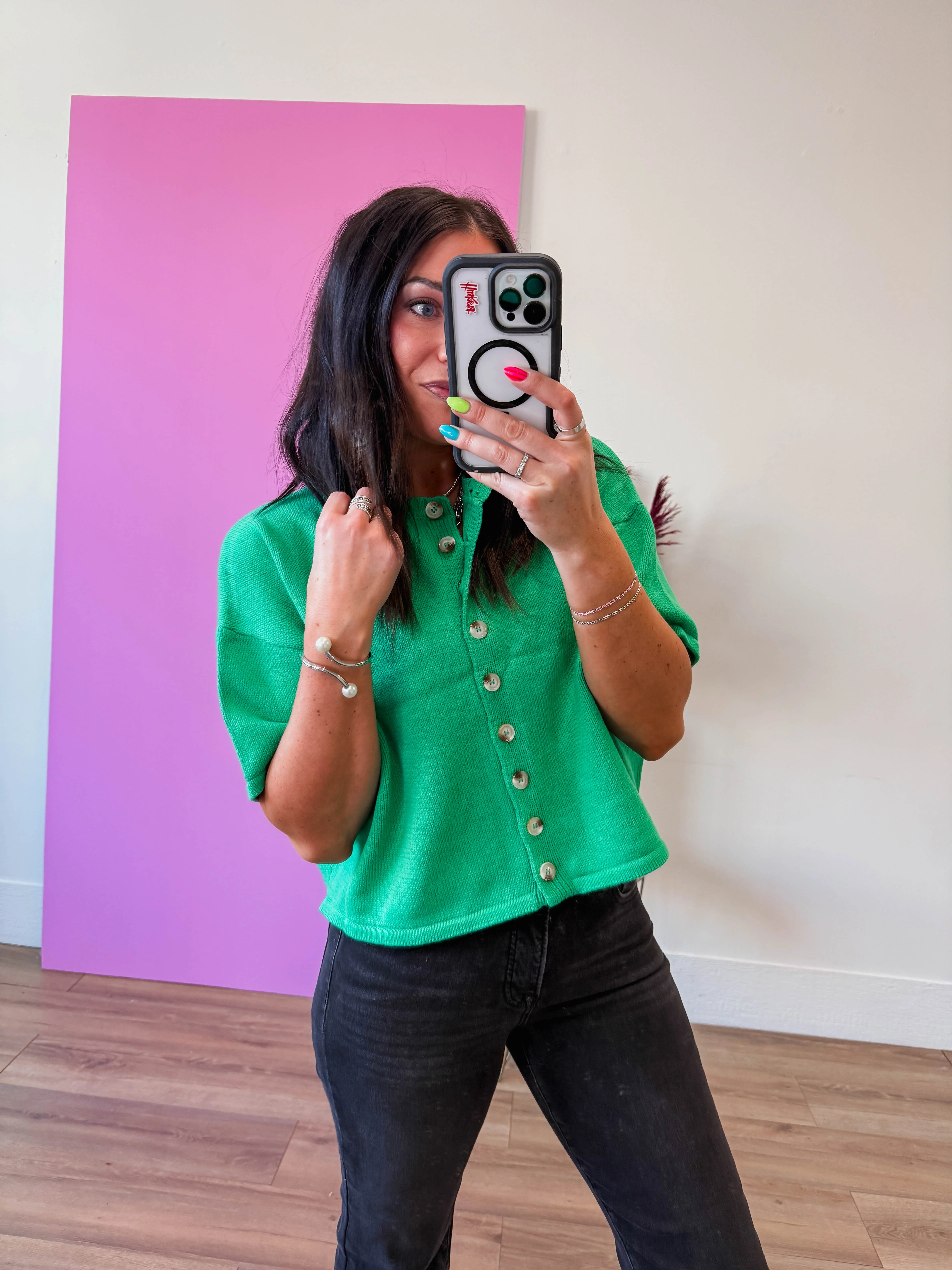 Simply Essential Knit Top-Green - Image 12