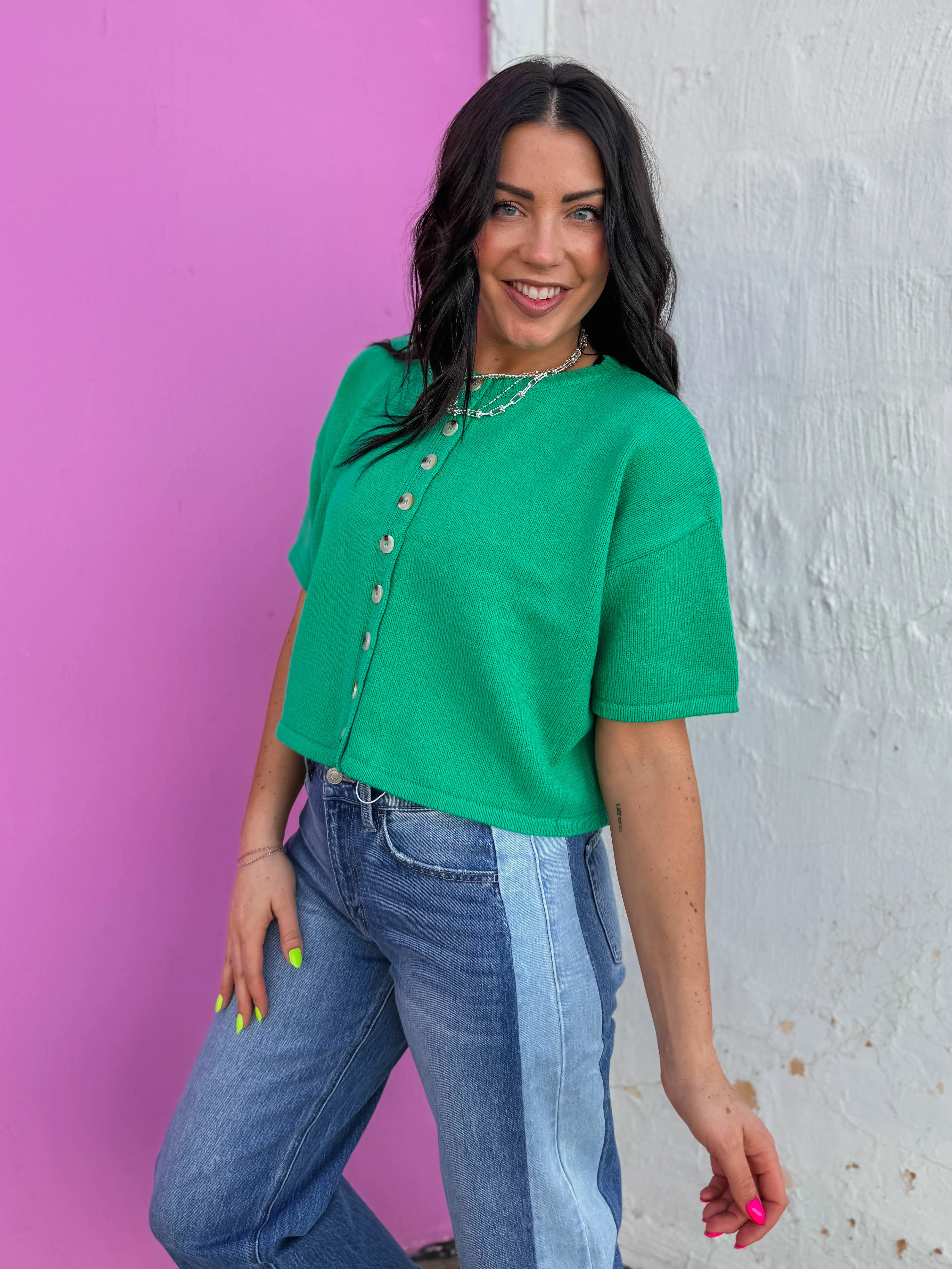 Simply Essential Knit Top-Green - Image 5