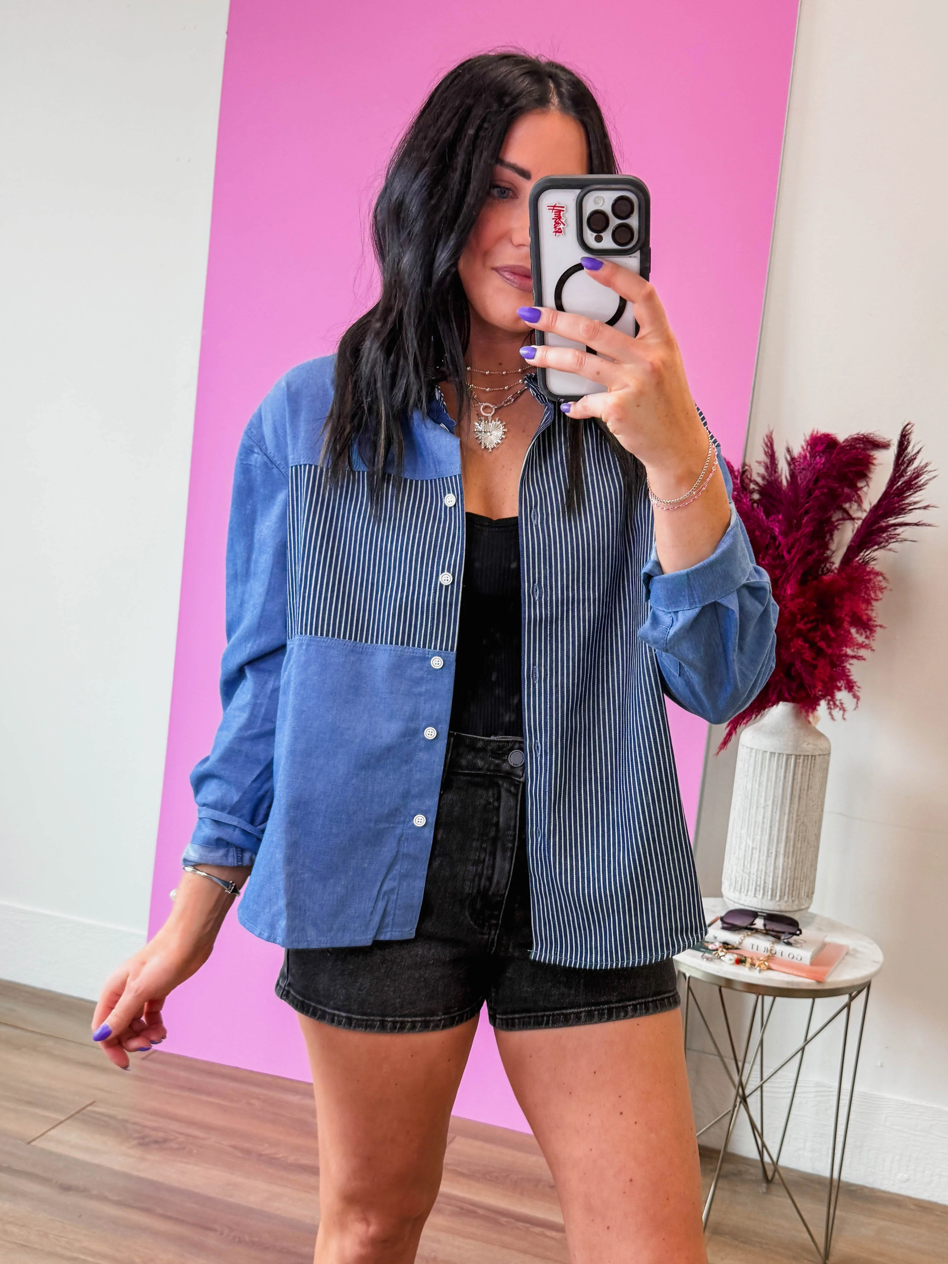 Stripe Theory Denim Top - Image 8