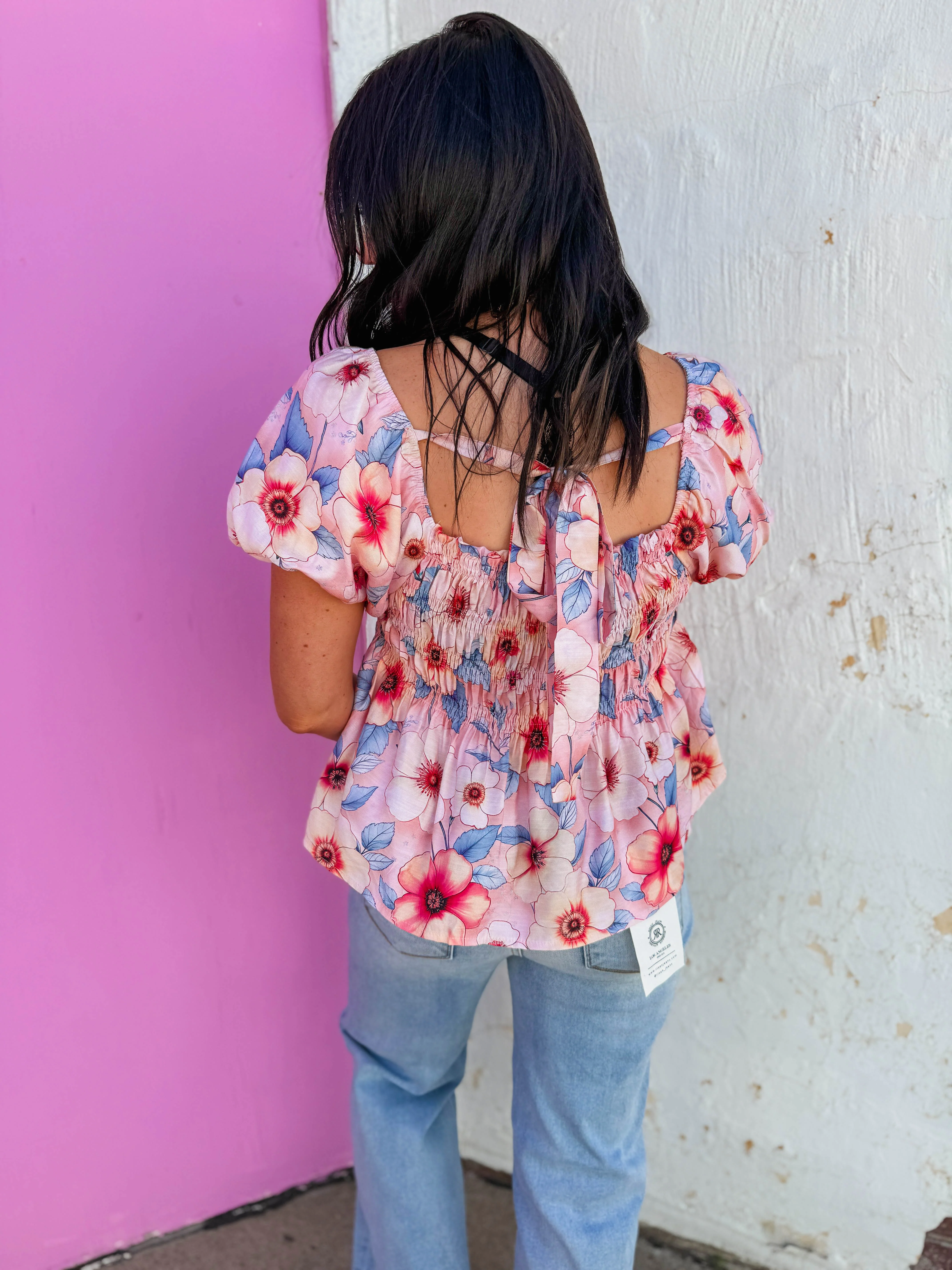 Summer Breeze Floral Top-Pink/Peach - Image 7