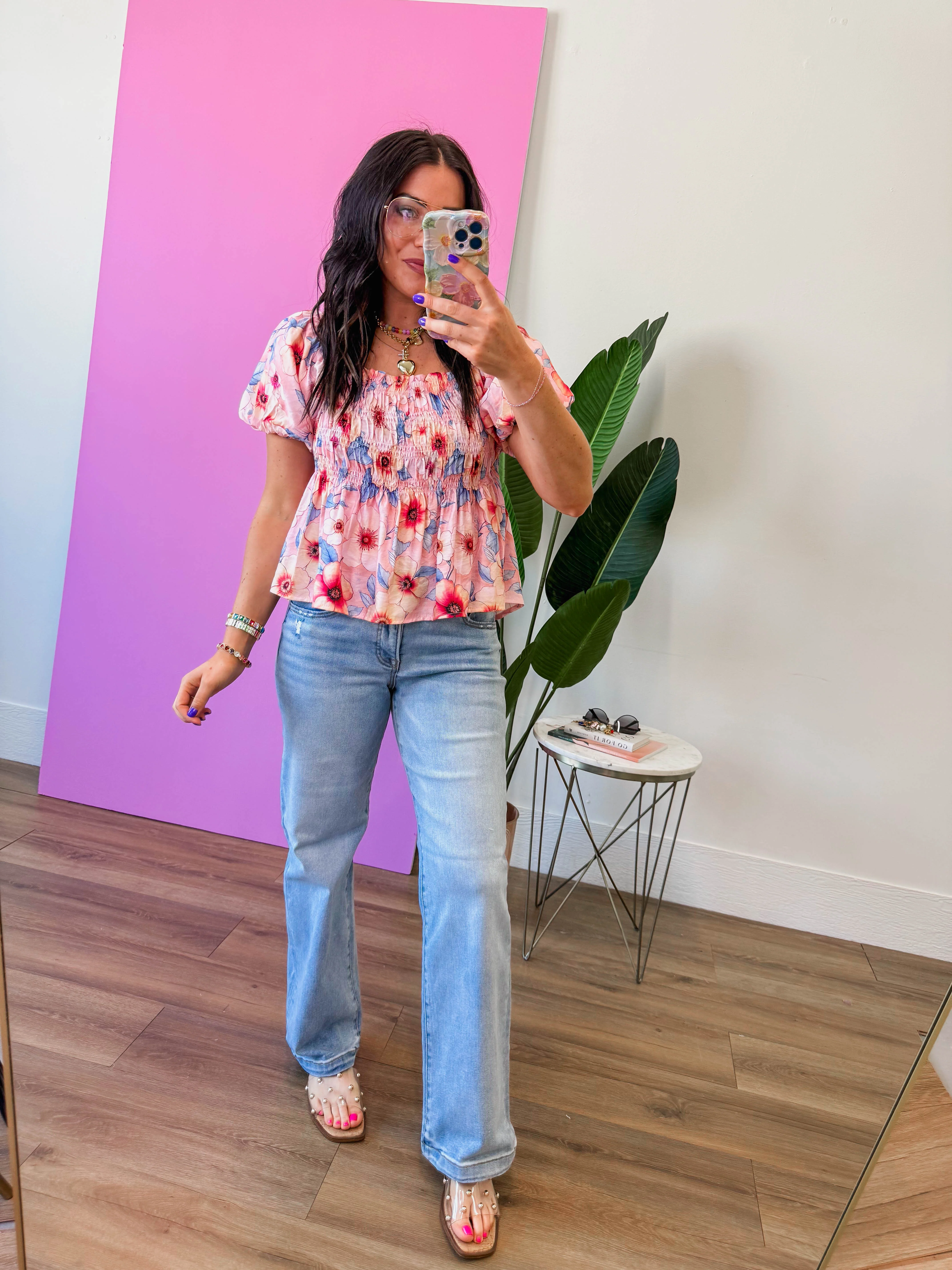 Summer Breeze Floral Top-Pink/Peach - Image 8