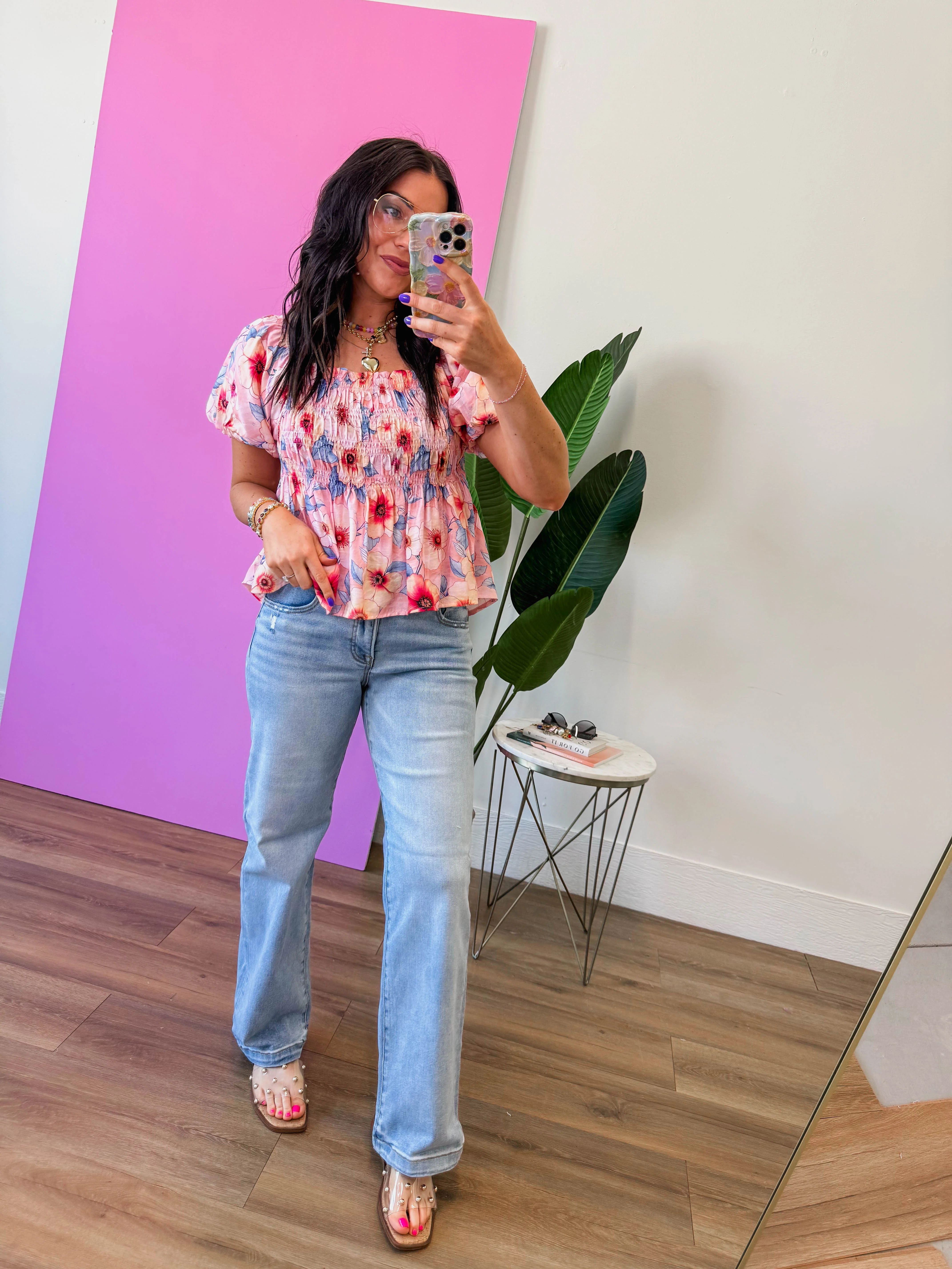 Summer Breeze Floral Top-Pink/Peach - Image 9