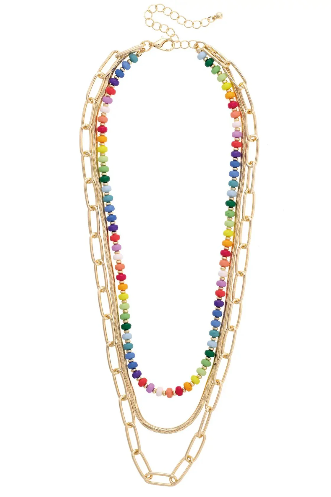 Sunday Rainbow Beaded 3 Layer Necklace - Image 2