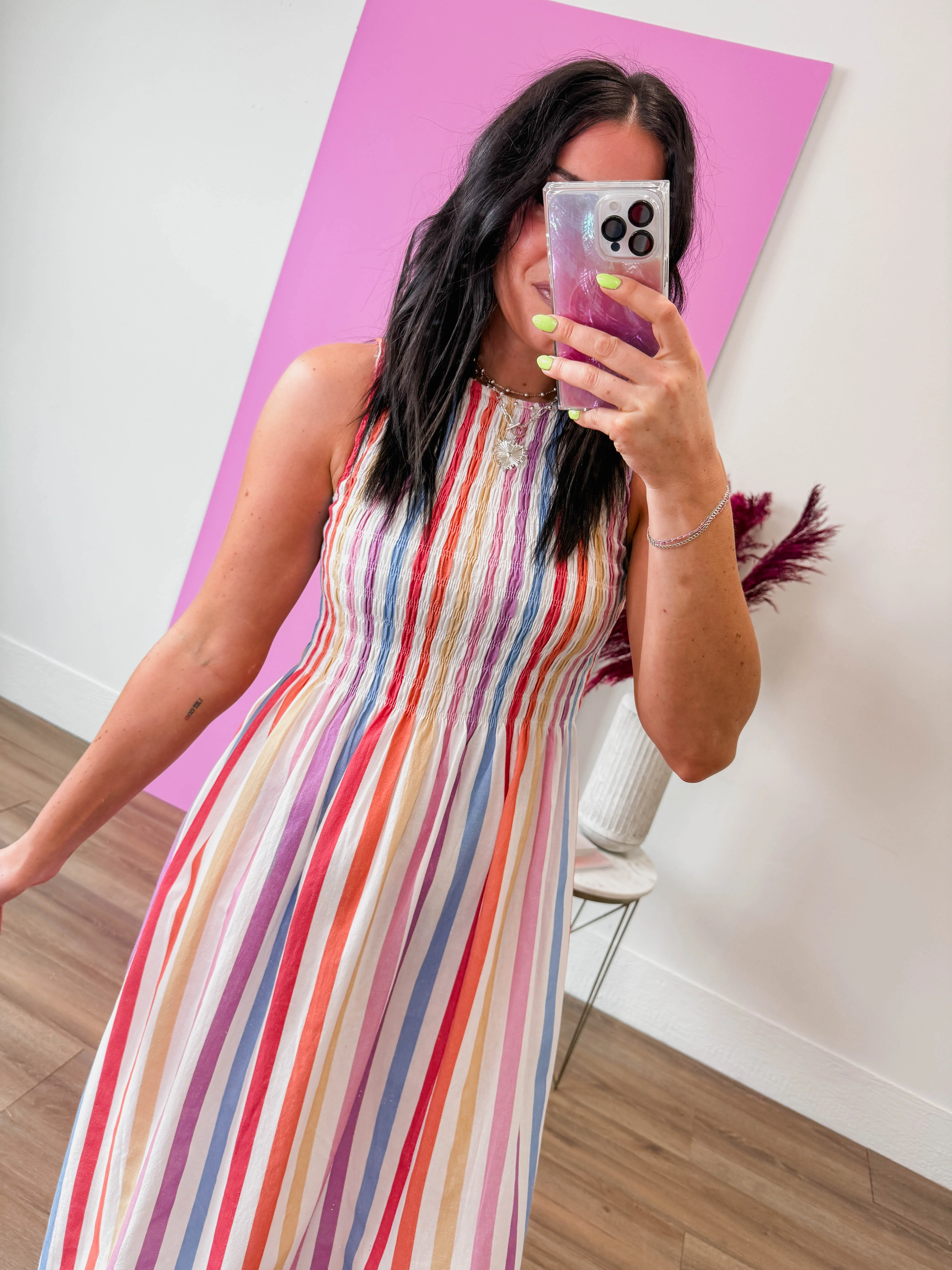 Sunset Stripe Midi Dress - Image 4