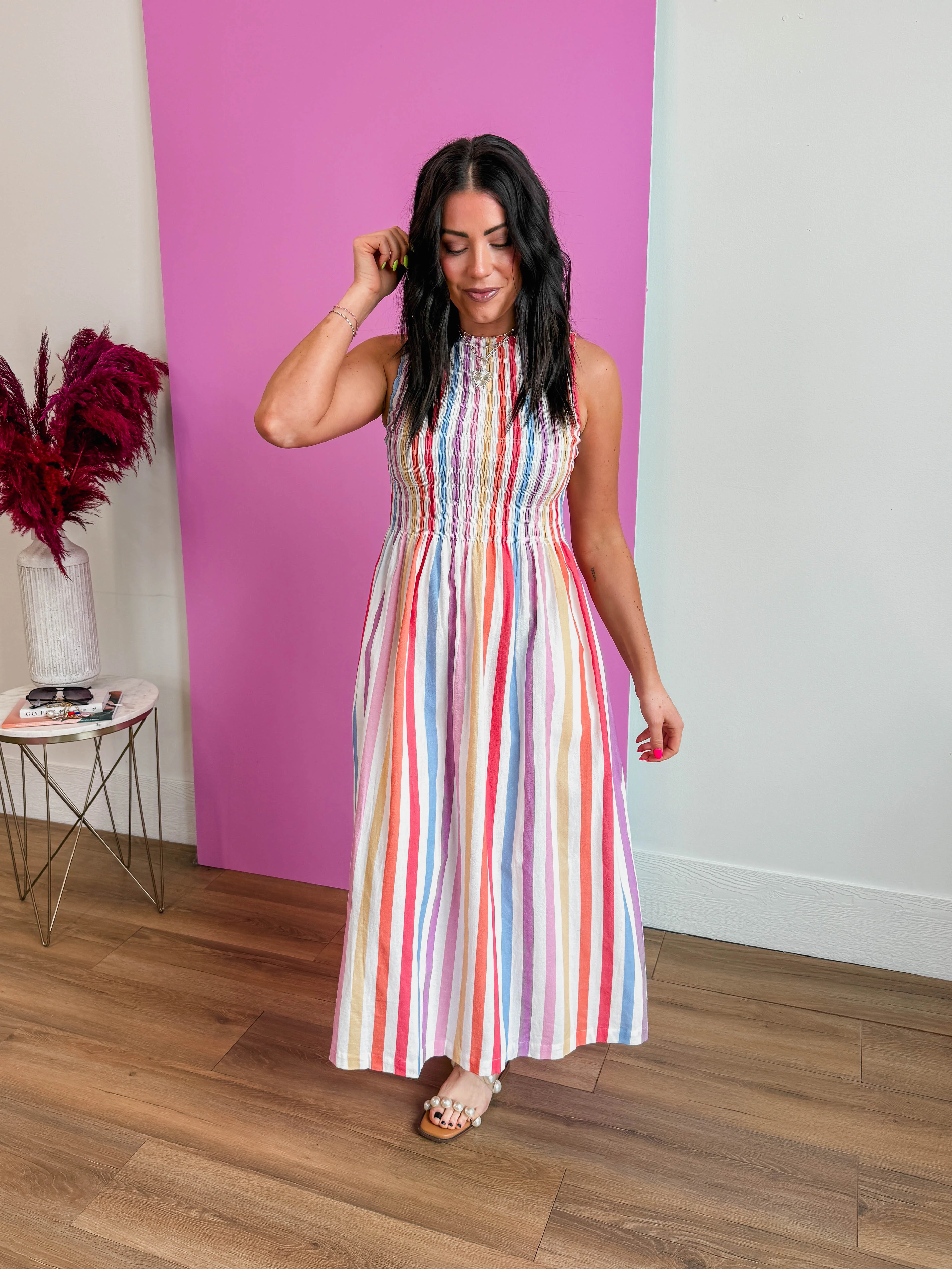 Sunset Stripe Midi Dress - Image 5