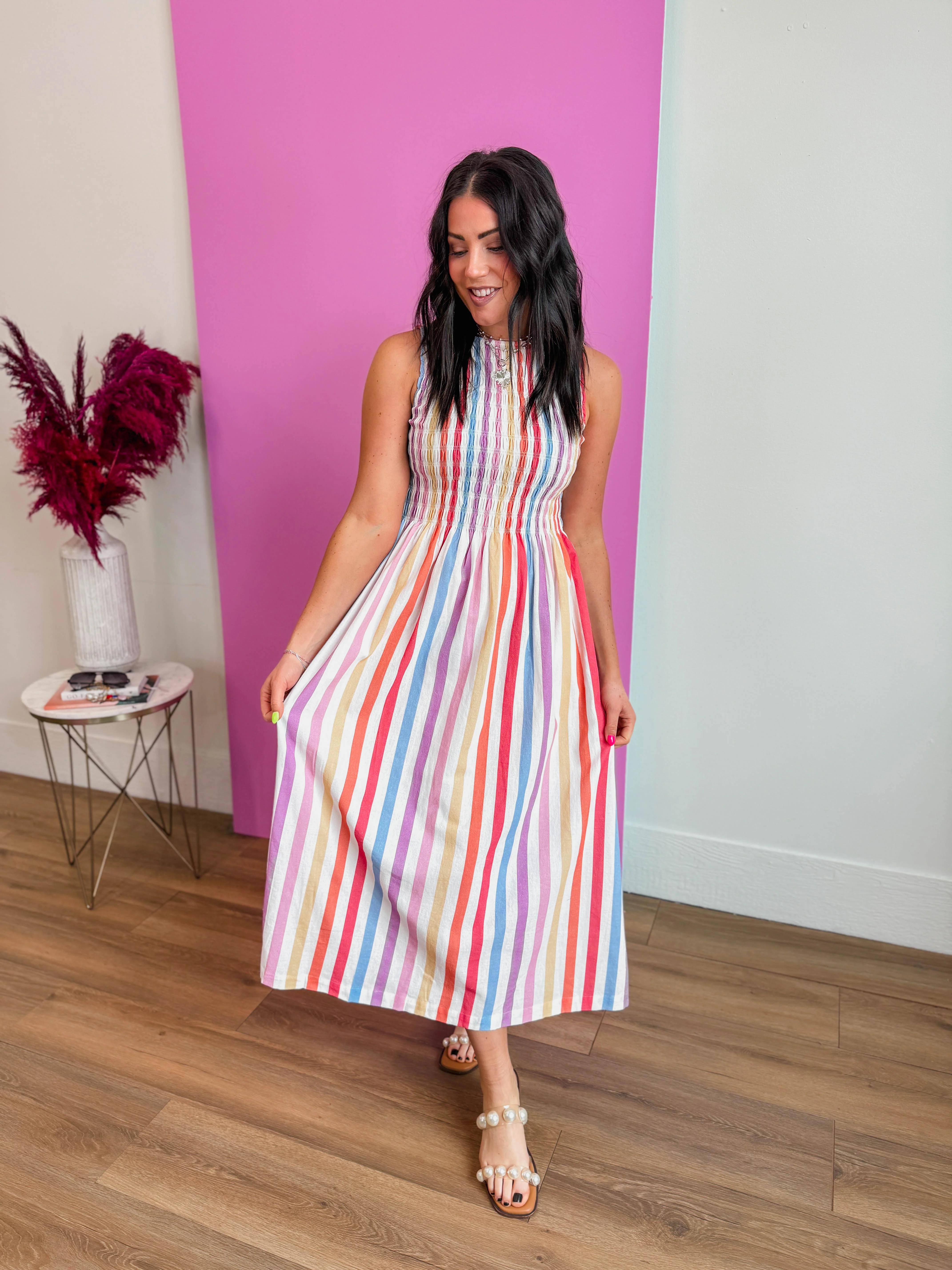 Sunset Stripe Midi Dress - Image 8