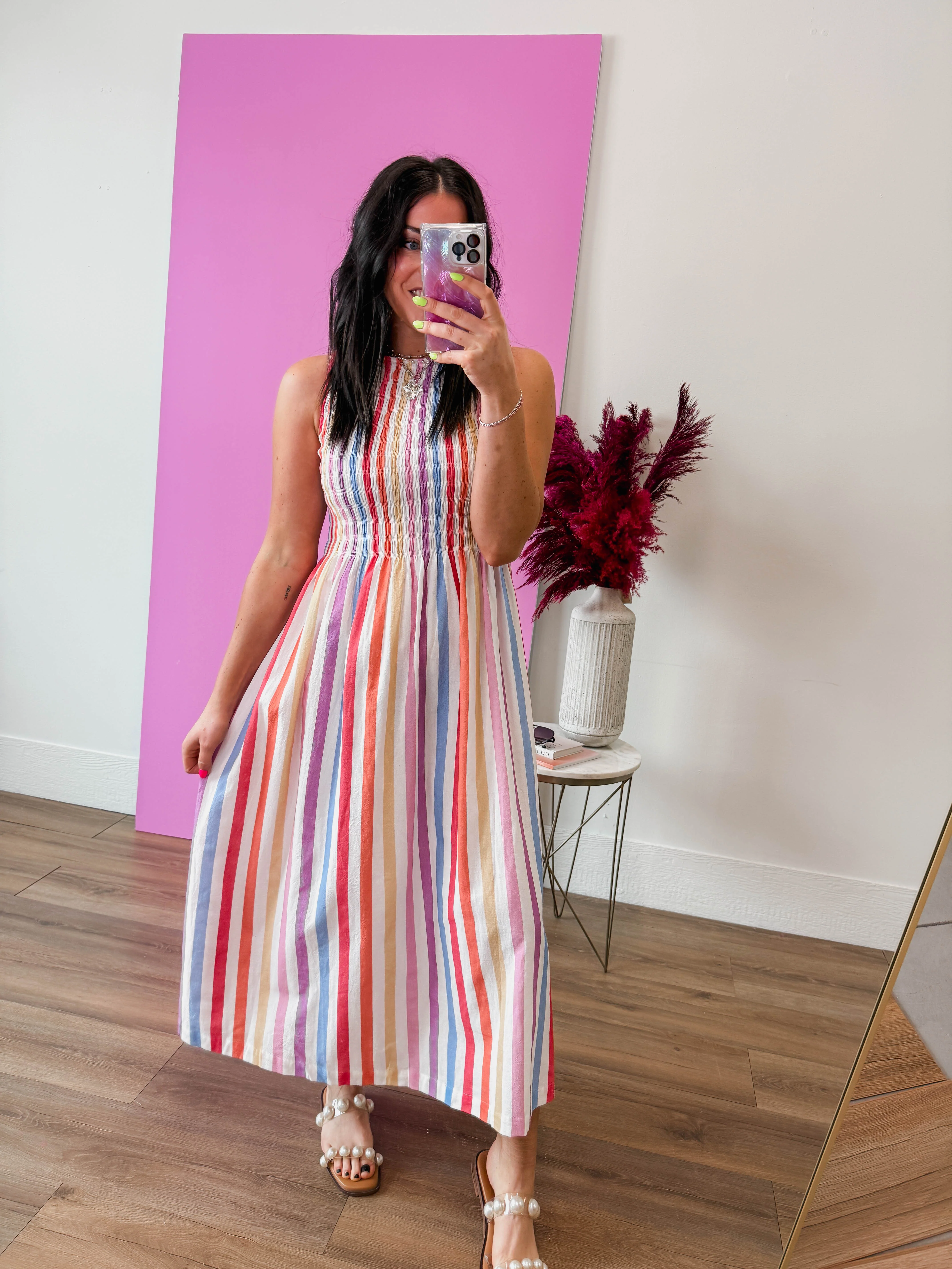 Sunset Stripe Midi Dress - Image 9
