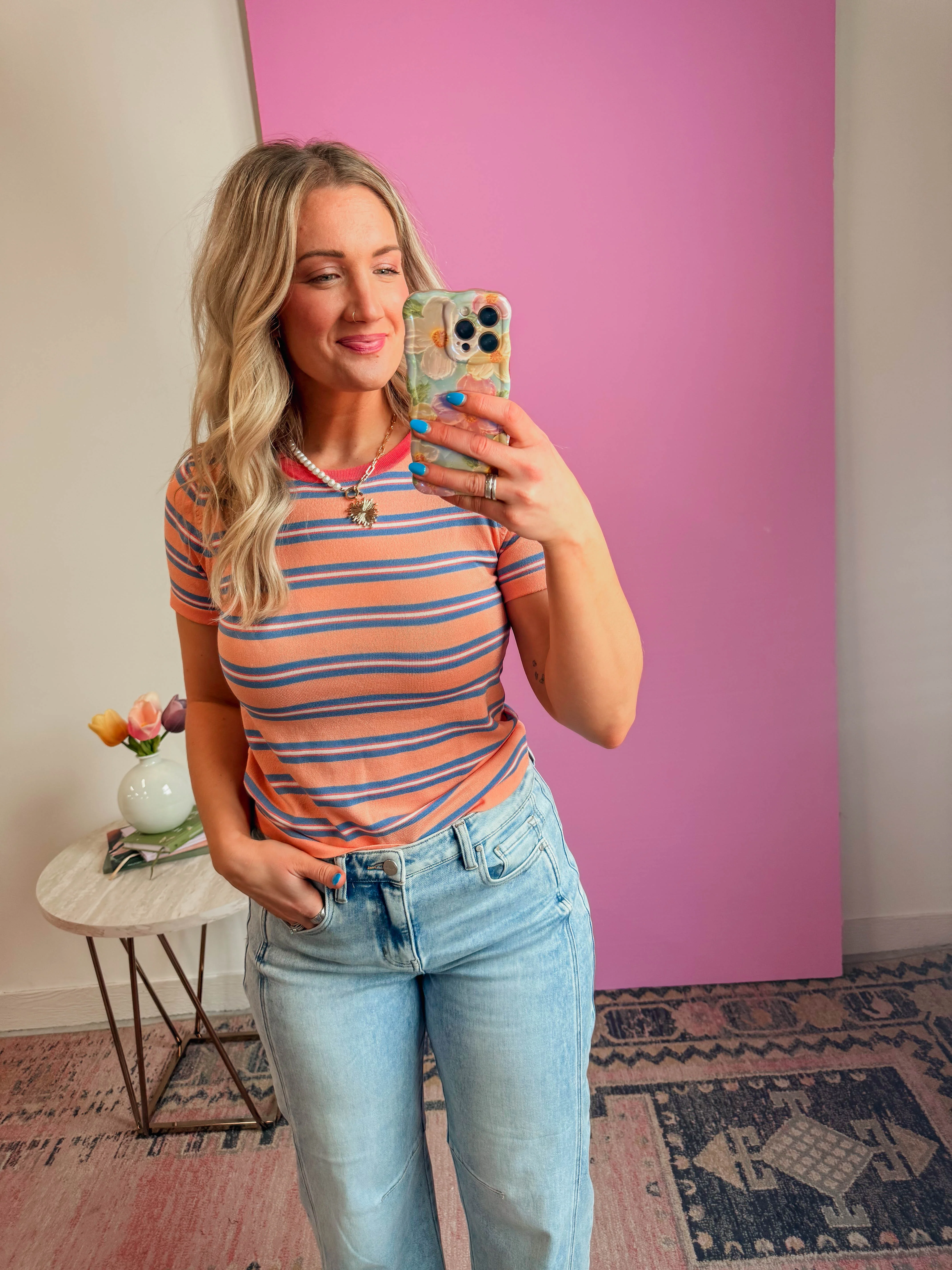 Teagan Striped Tee-Melon Mix - Image 7