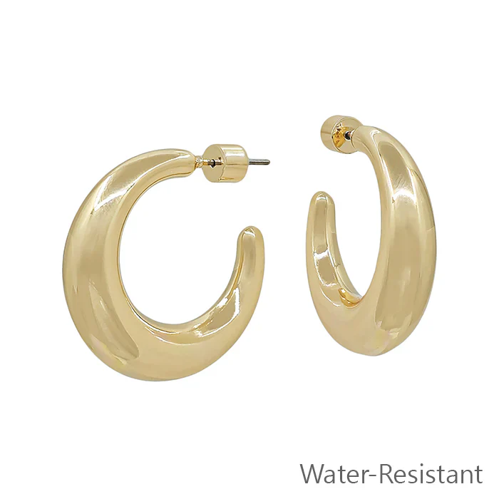 Thick Hoop Earring-Gold - Image 2
