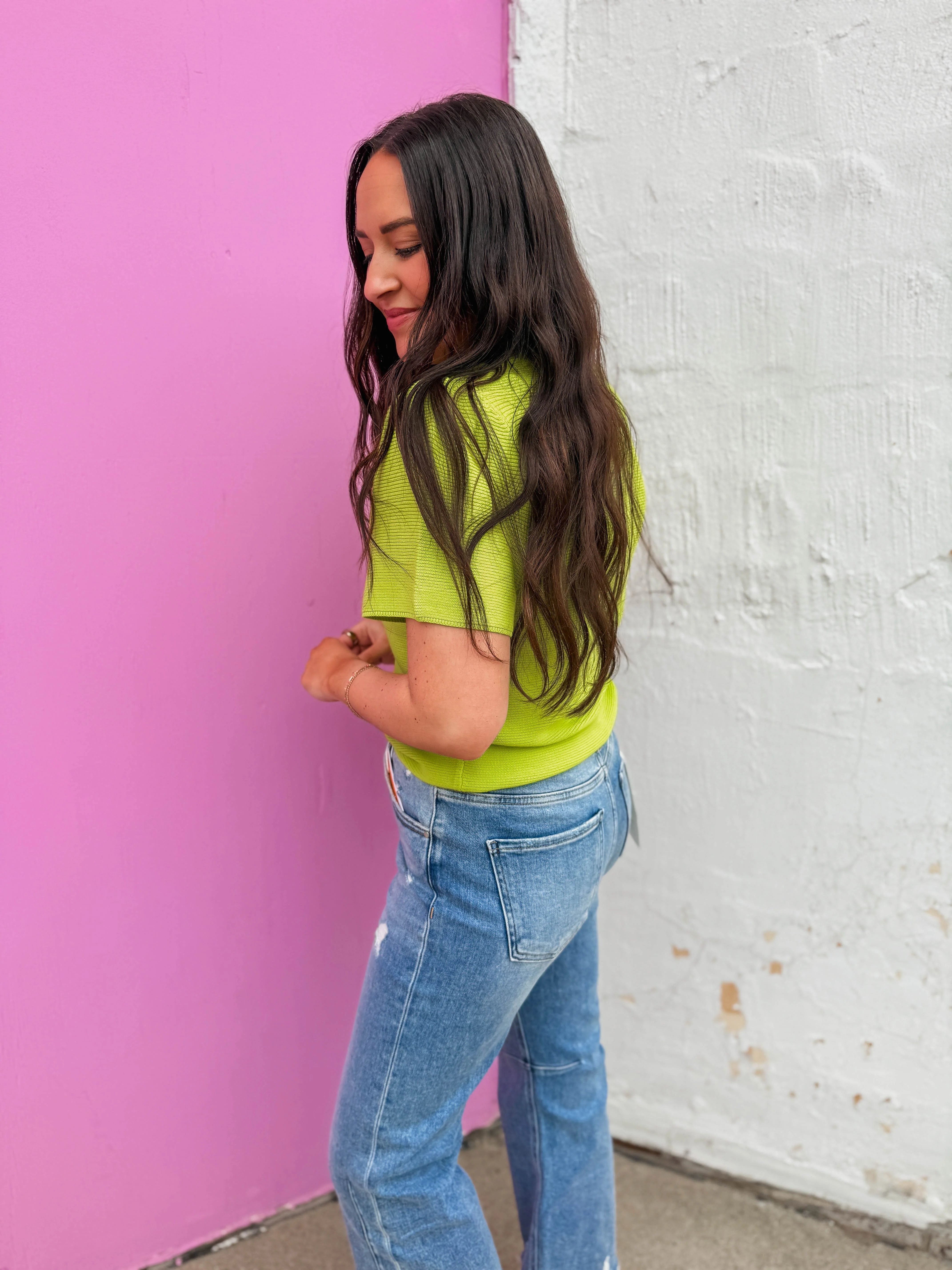 Tiffany Knit Top-Lime - Image 6