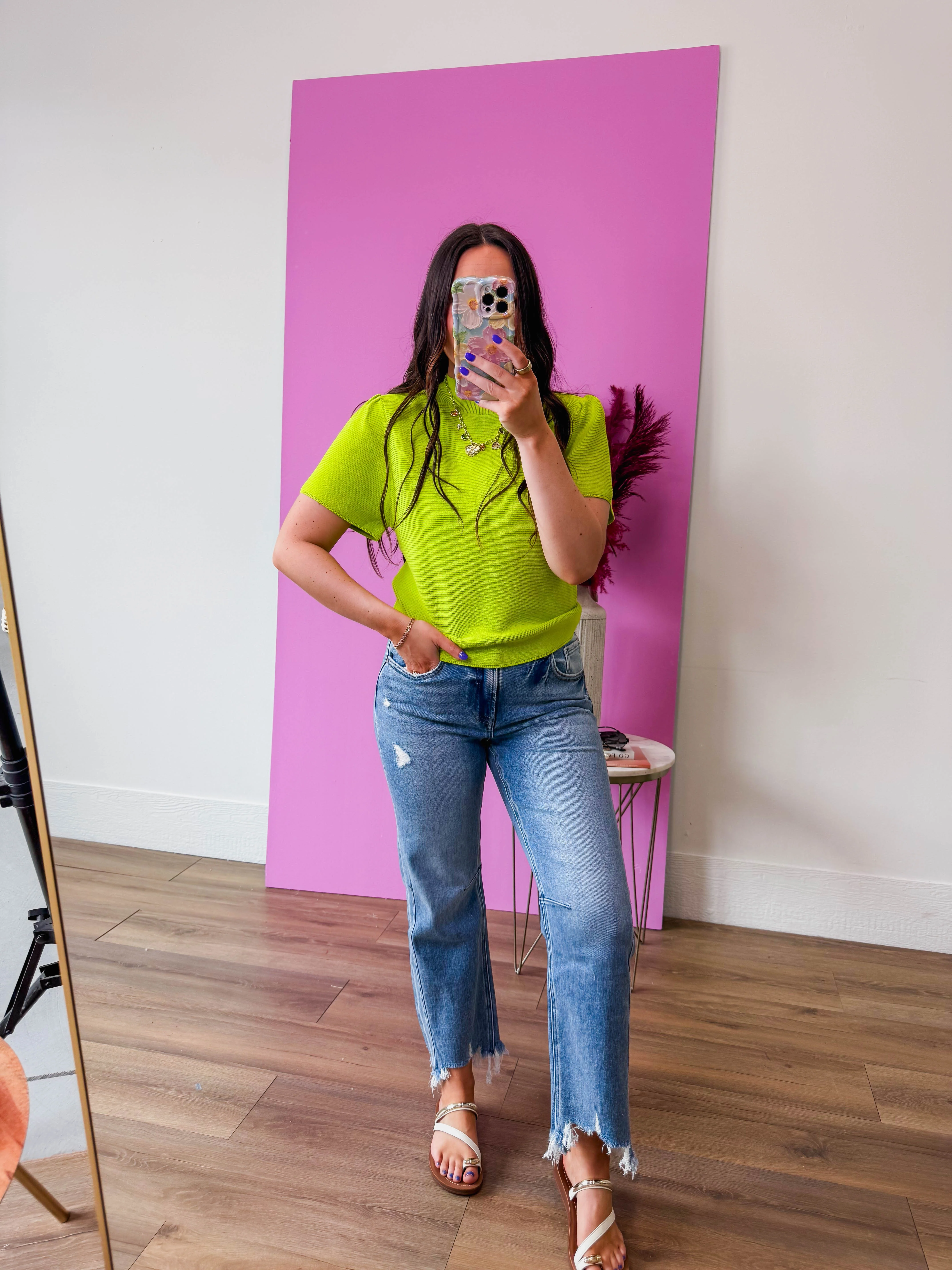 Tiffany Knit Top-Lime - Image 7