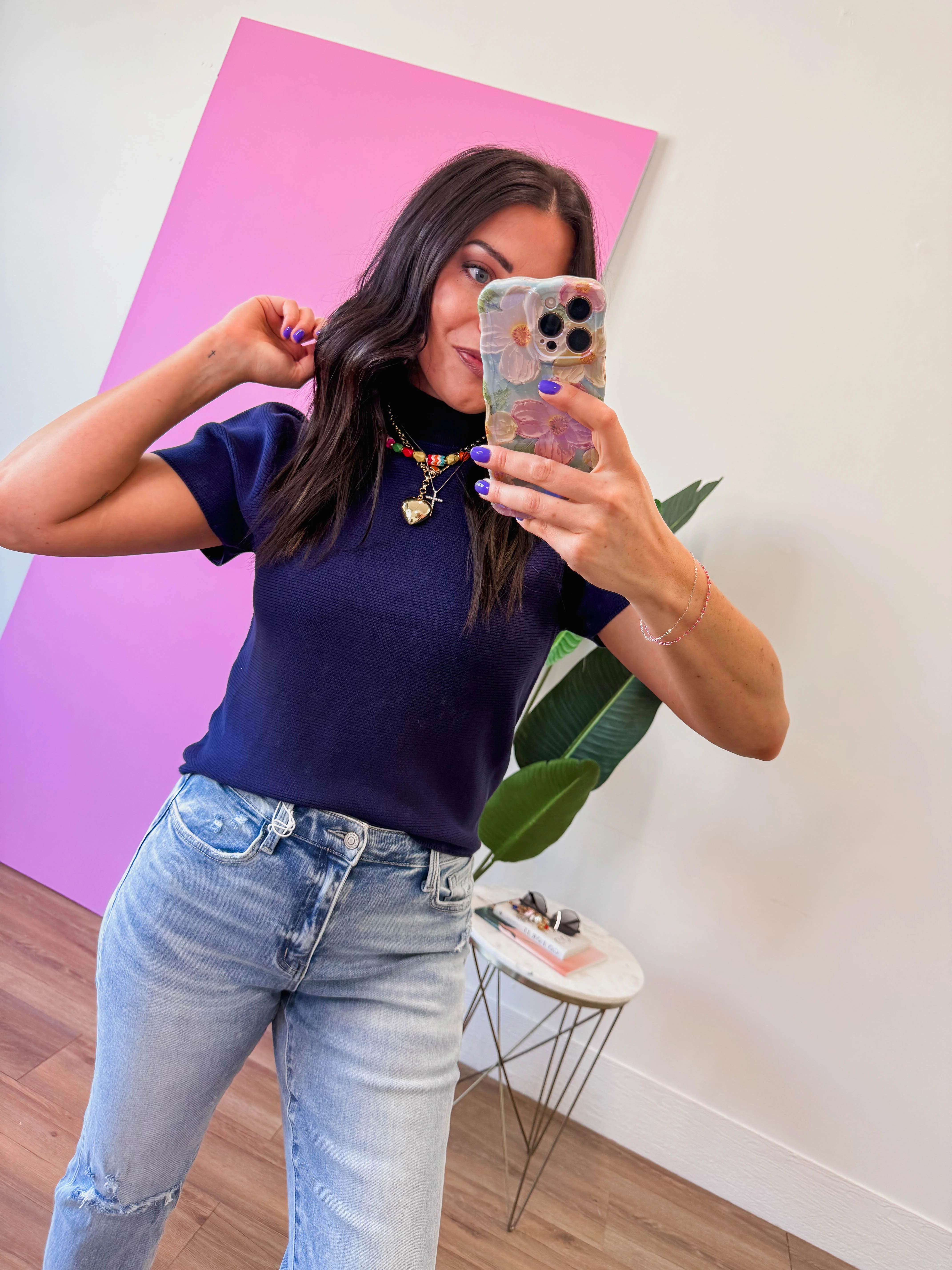 Tiffany Knit Top-Navy - Image 7