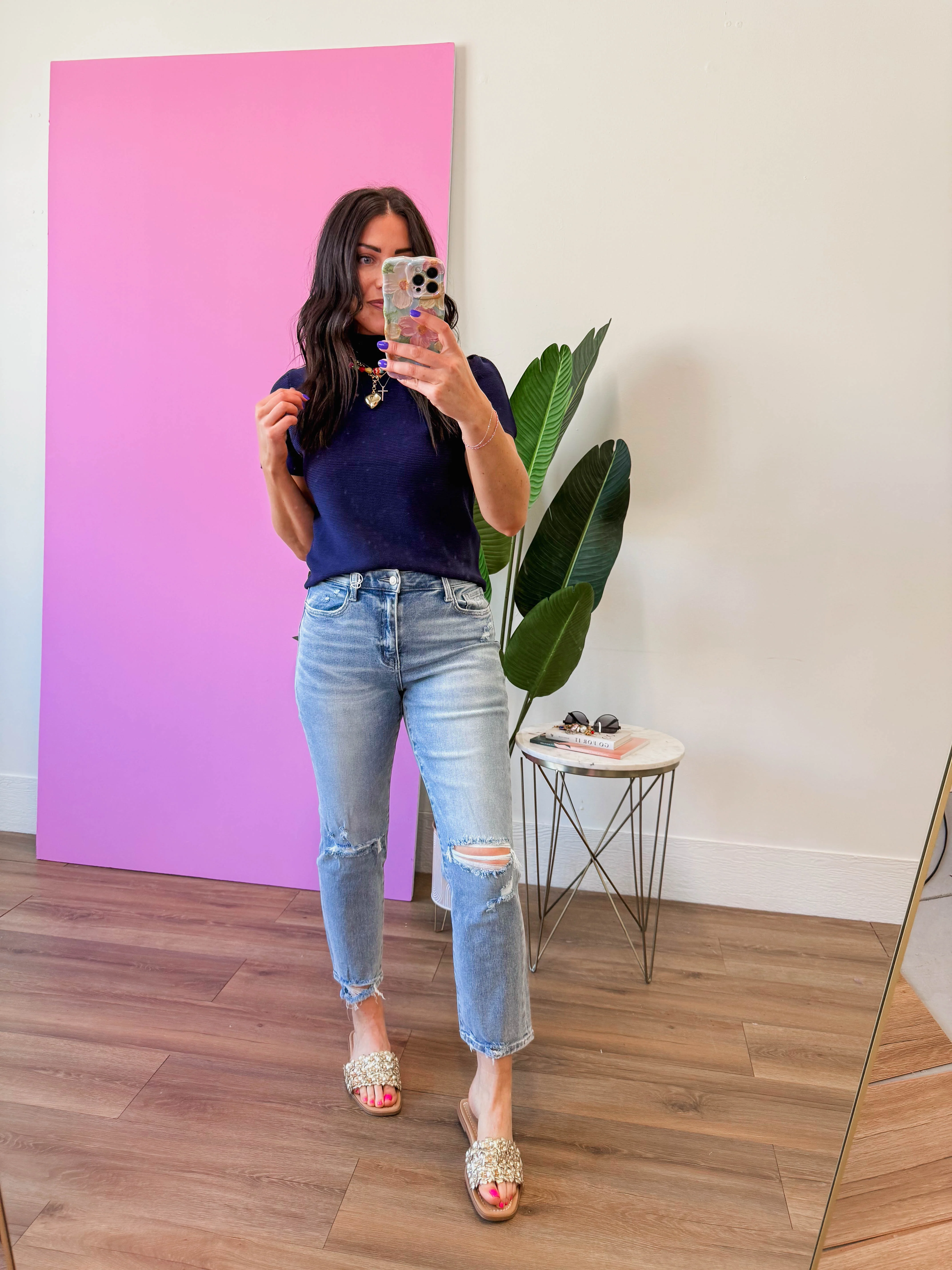 Tiffany Knit Top-Navy - Image 9
