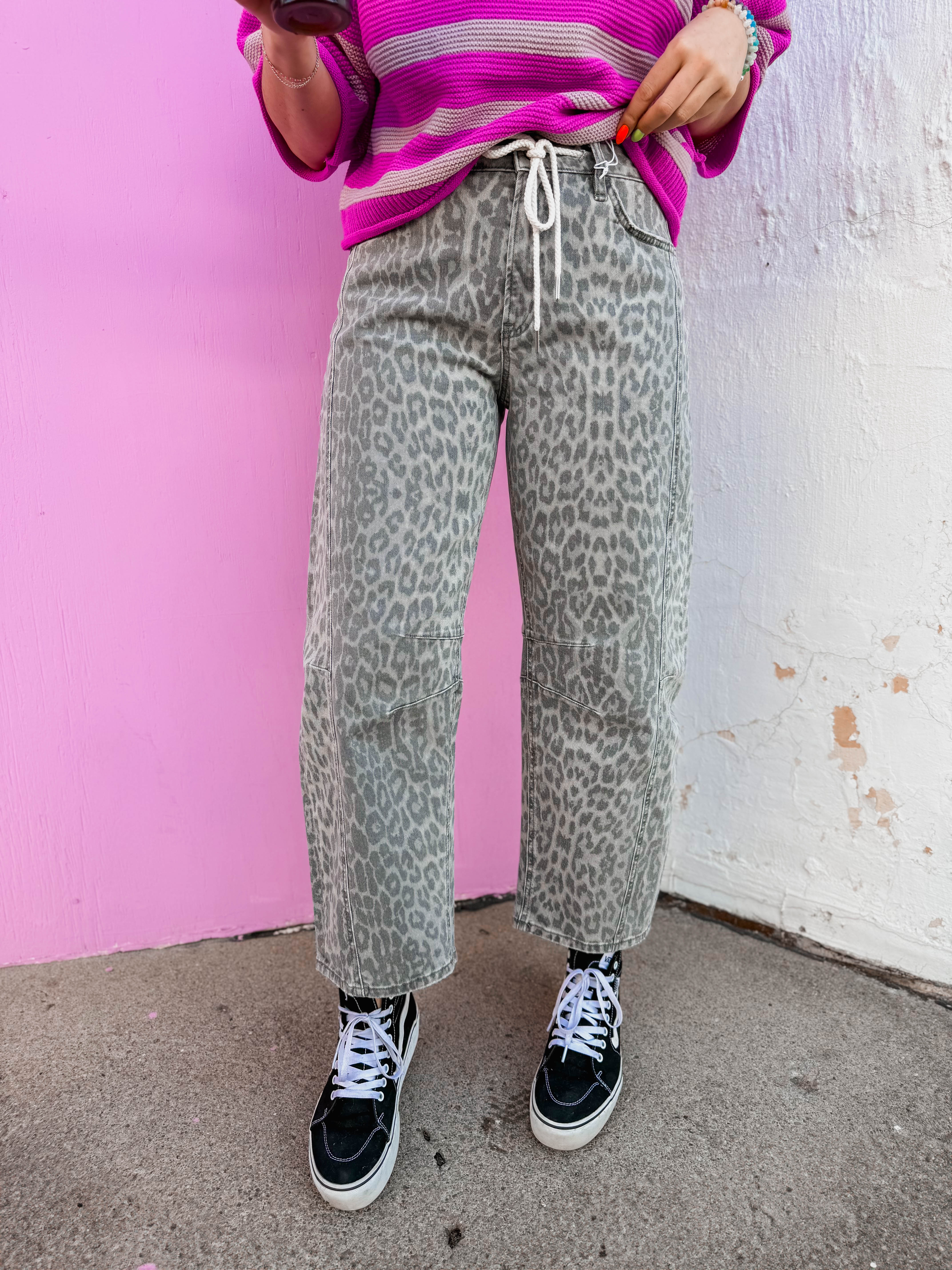 Wild & Free Leopard Barrel Denim - Image 2