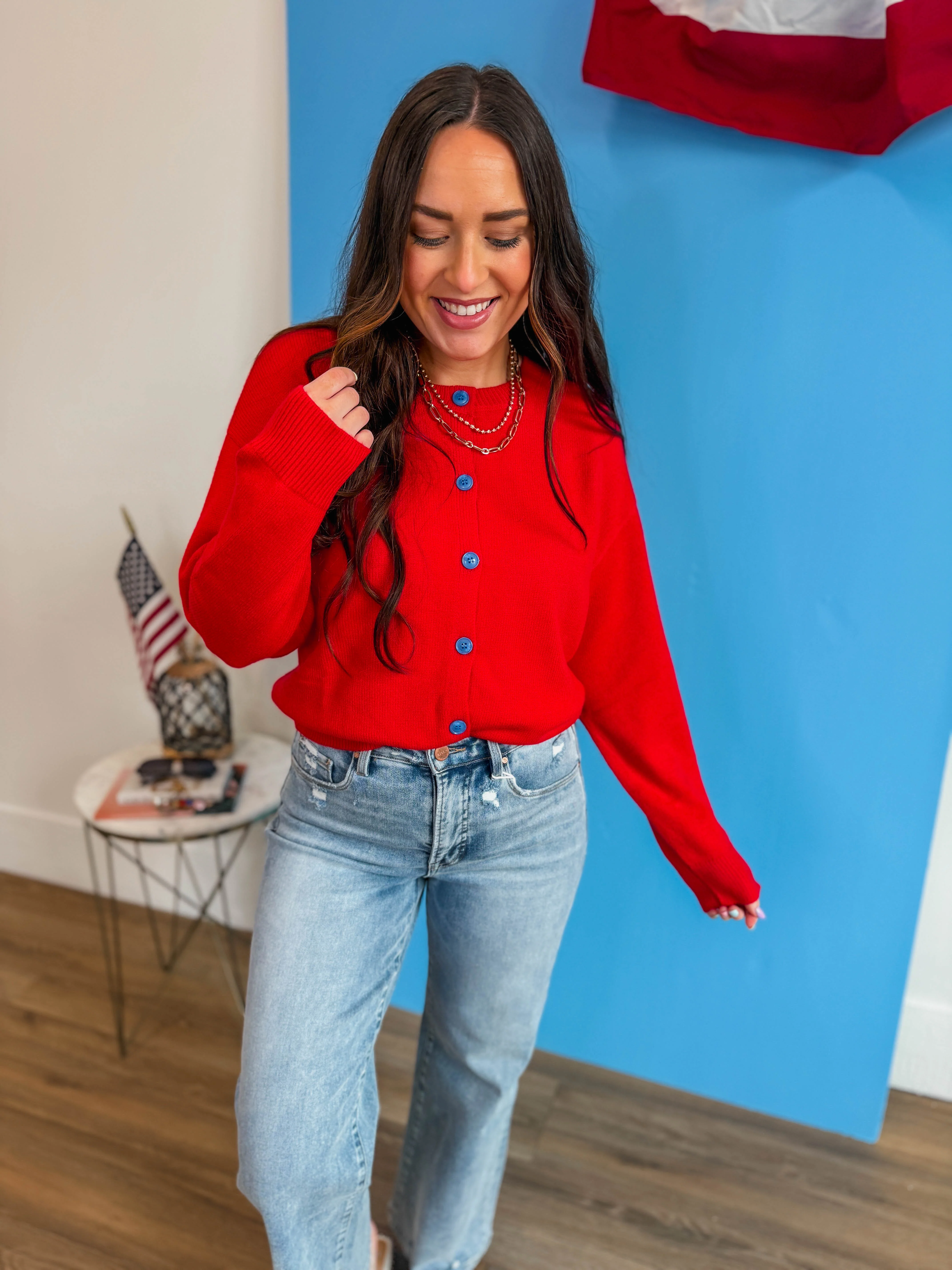 Wren Cardigan-Red