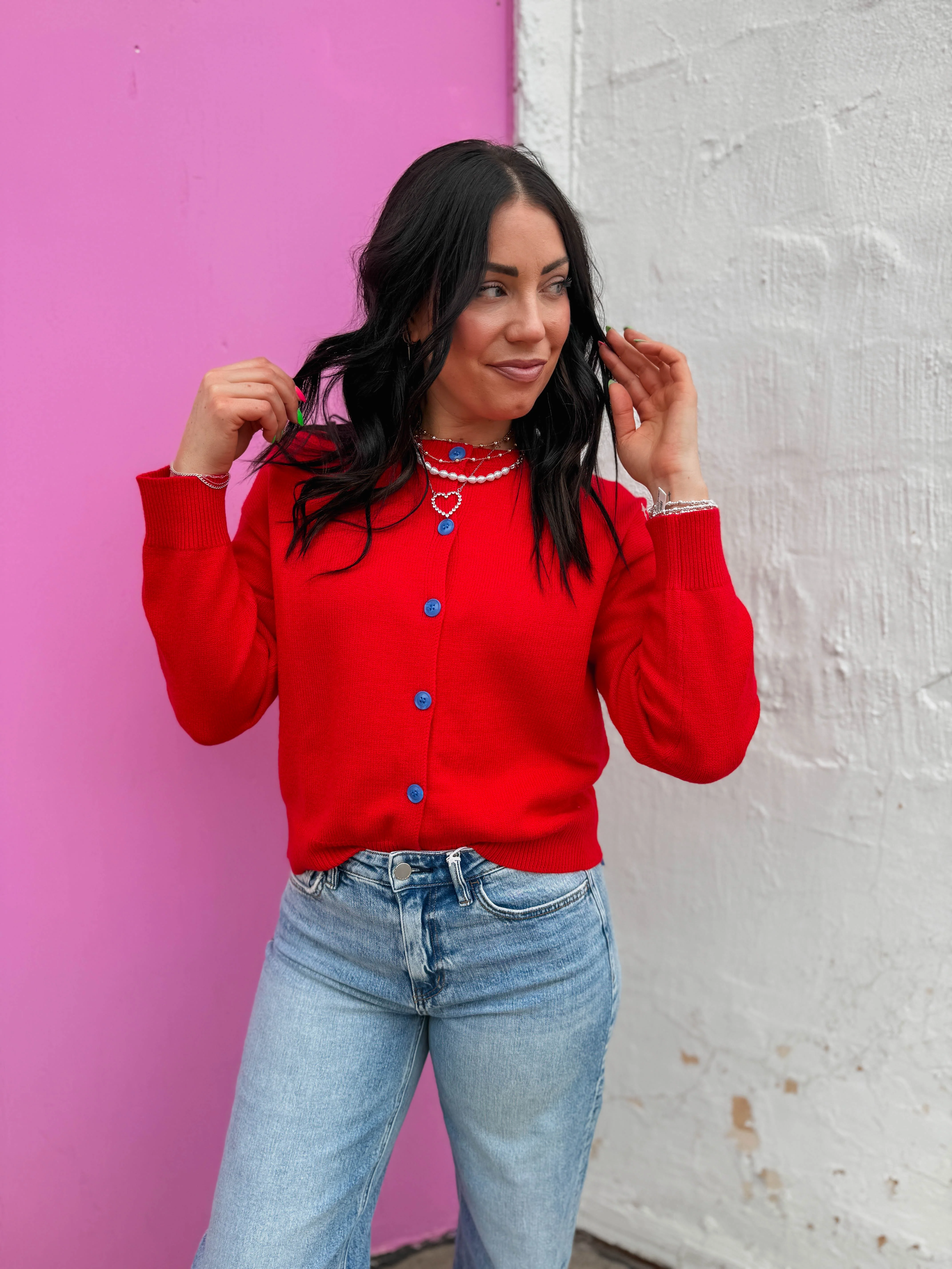 Wren Cardigan-Red - Image 10